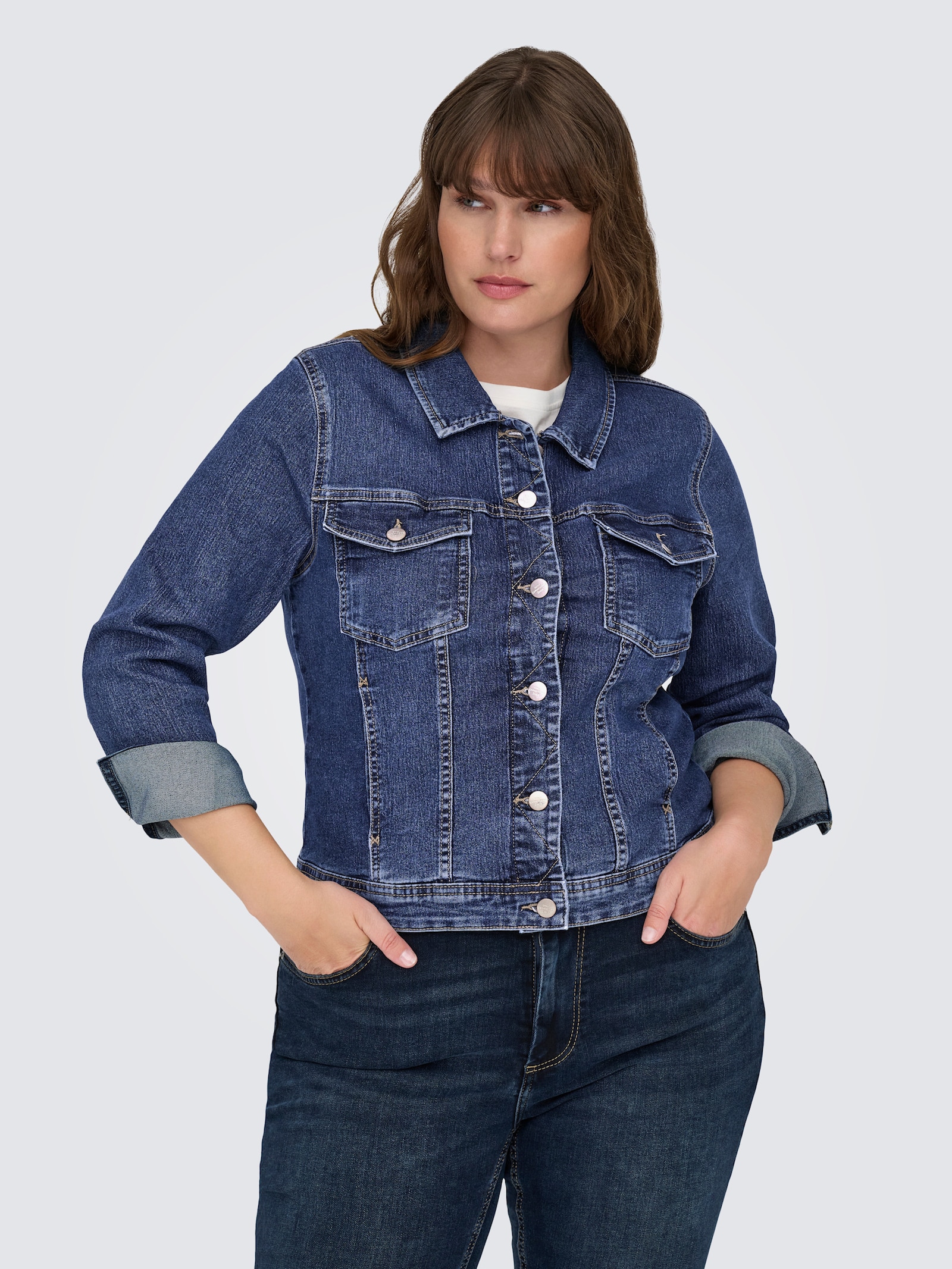 ONLY CARMAKOMA Jeansjacke - dark blue denim