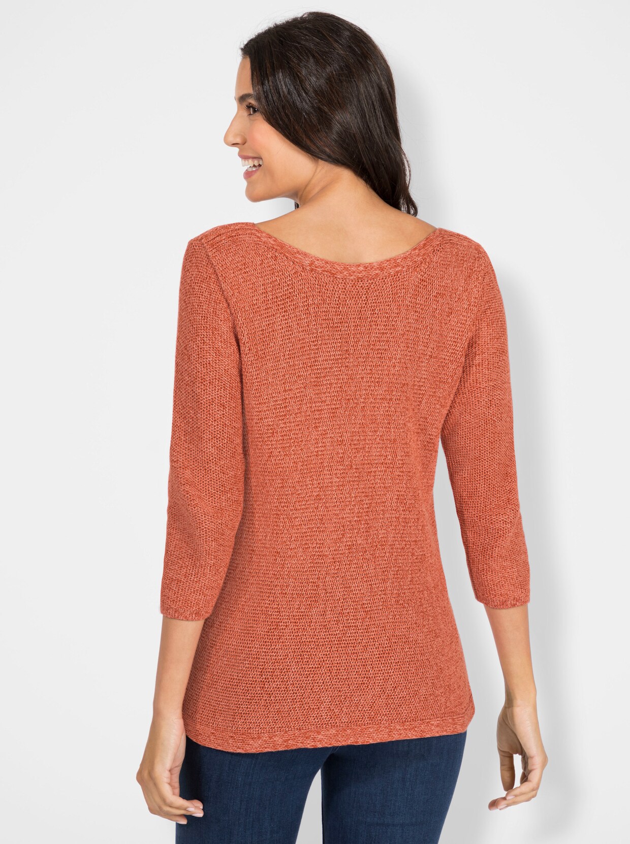 Strickpullover - rostrot-meliert