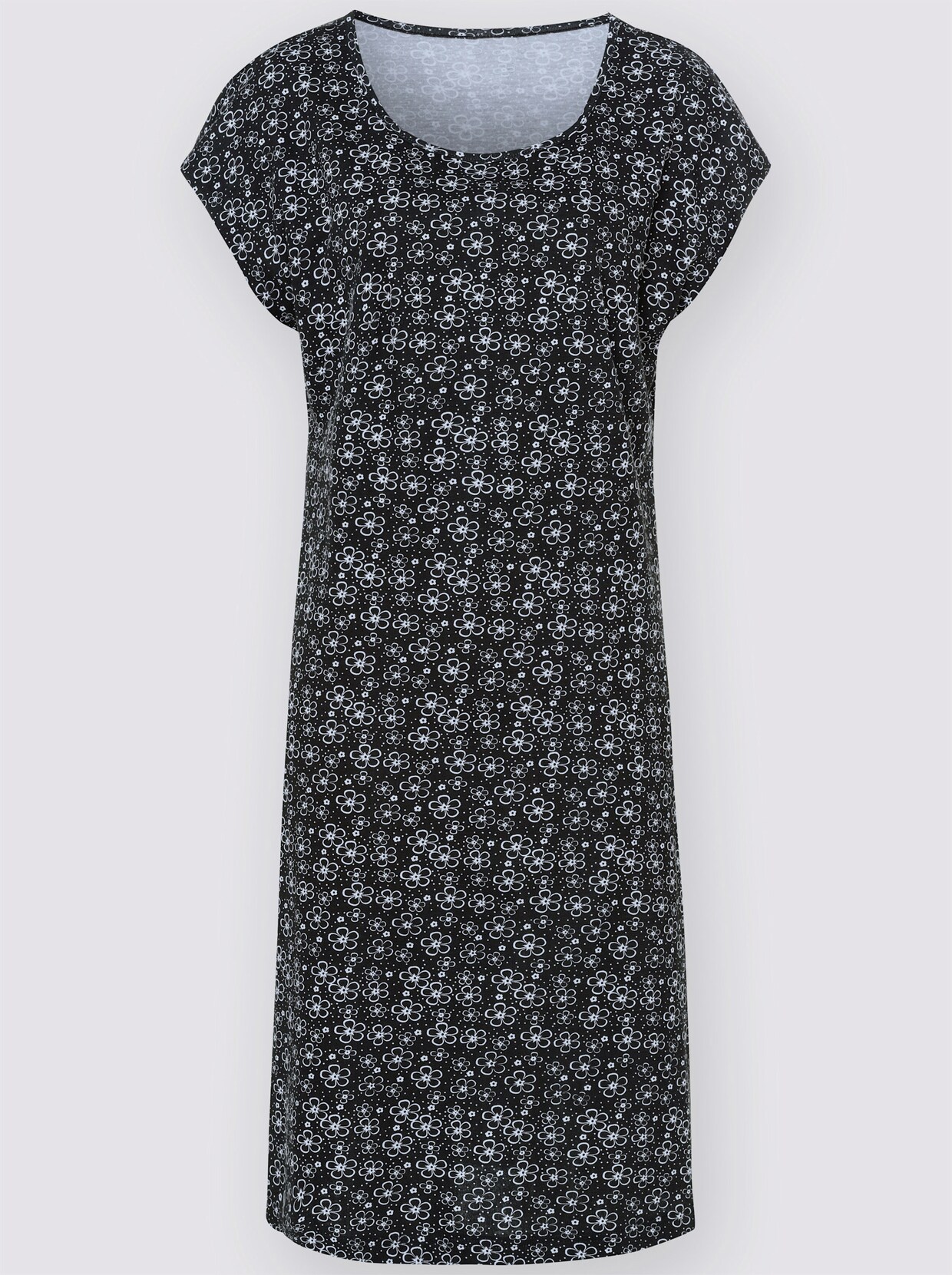 Jerseykleid - schwarz-millefleurs