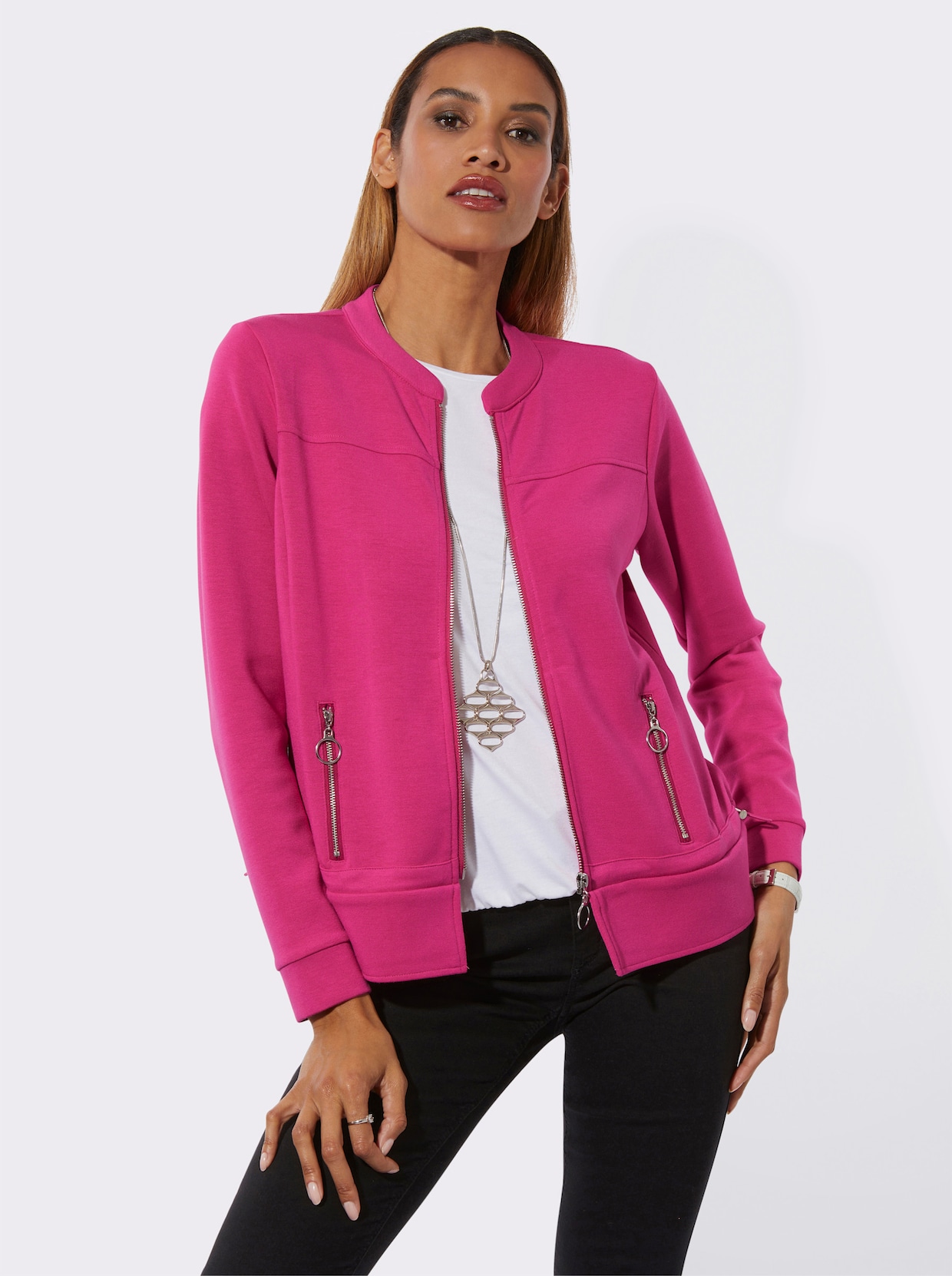 Shirtjacke mit Modal (TENCEL) - fuchsia