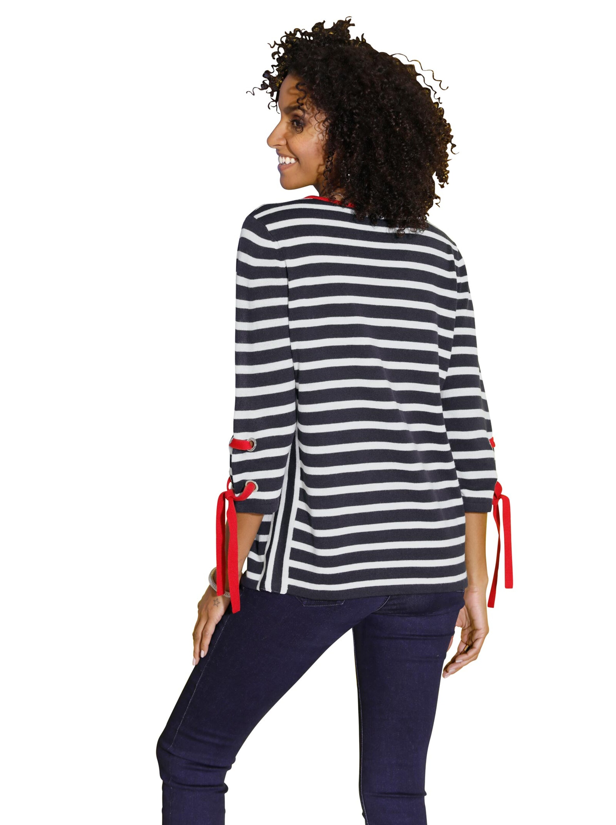 Pullover - marine-geringelt