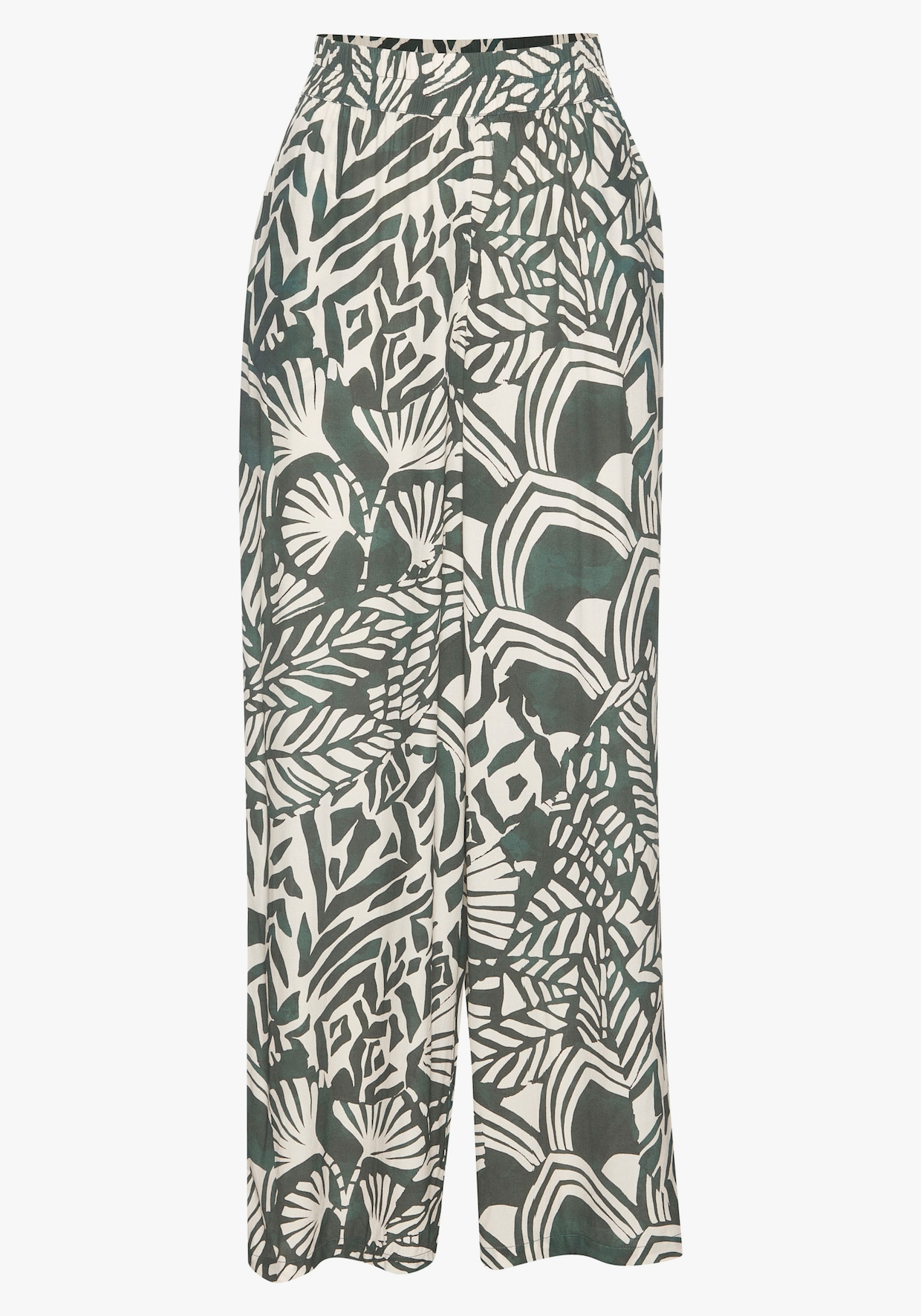 LASCANA Pantalon - vert-crème imprimé