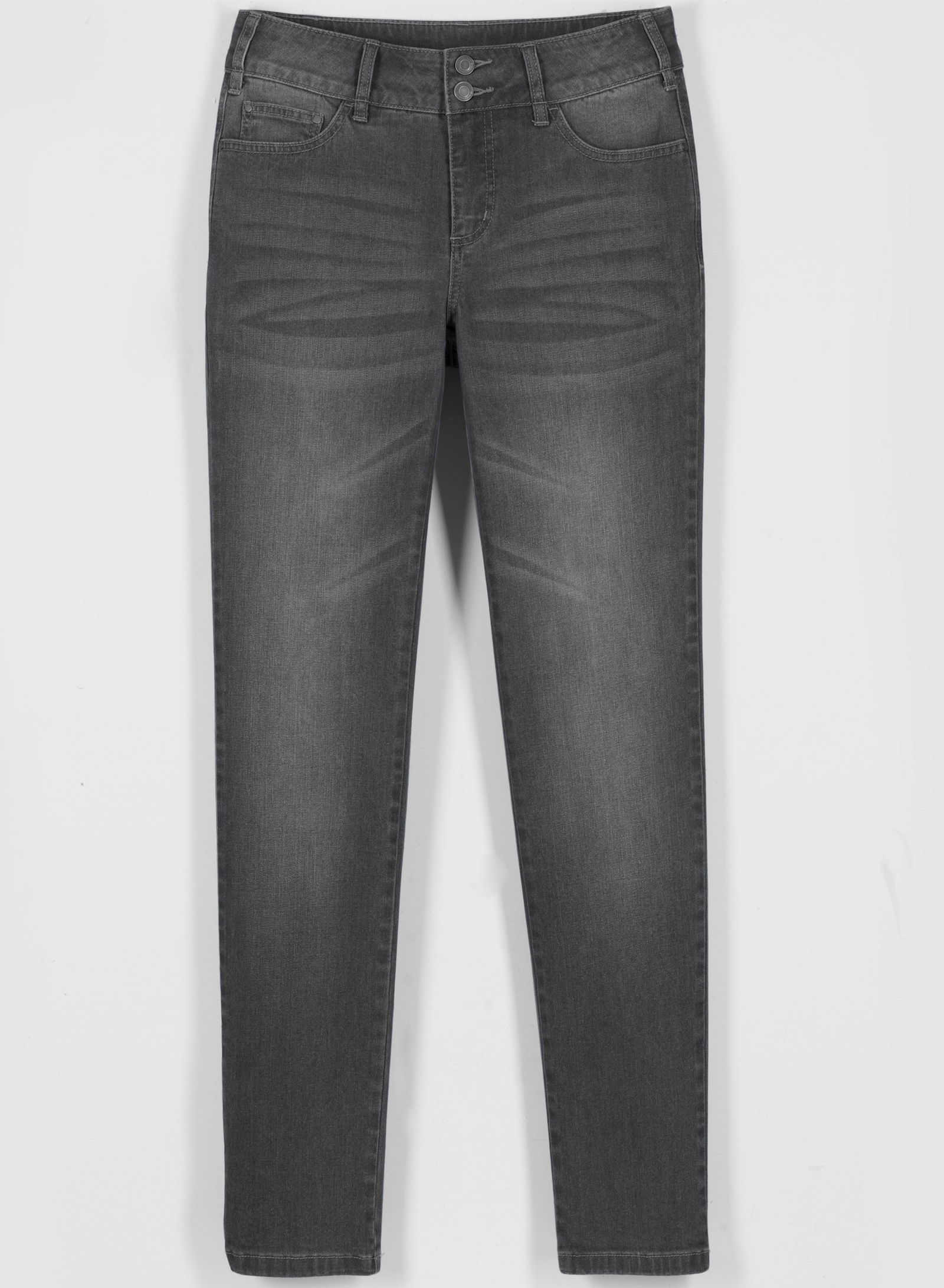 Jeans mit Nieten an den Taschen - grey-denim