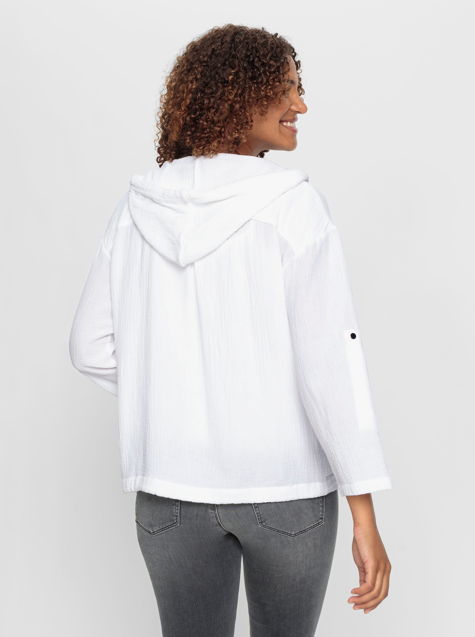 Veste chemisier en qualité mousseline - écru