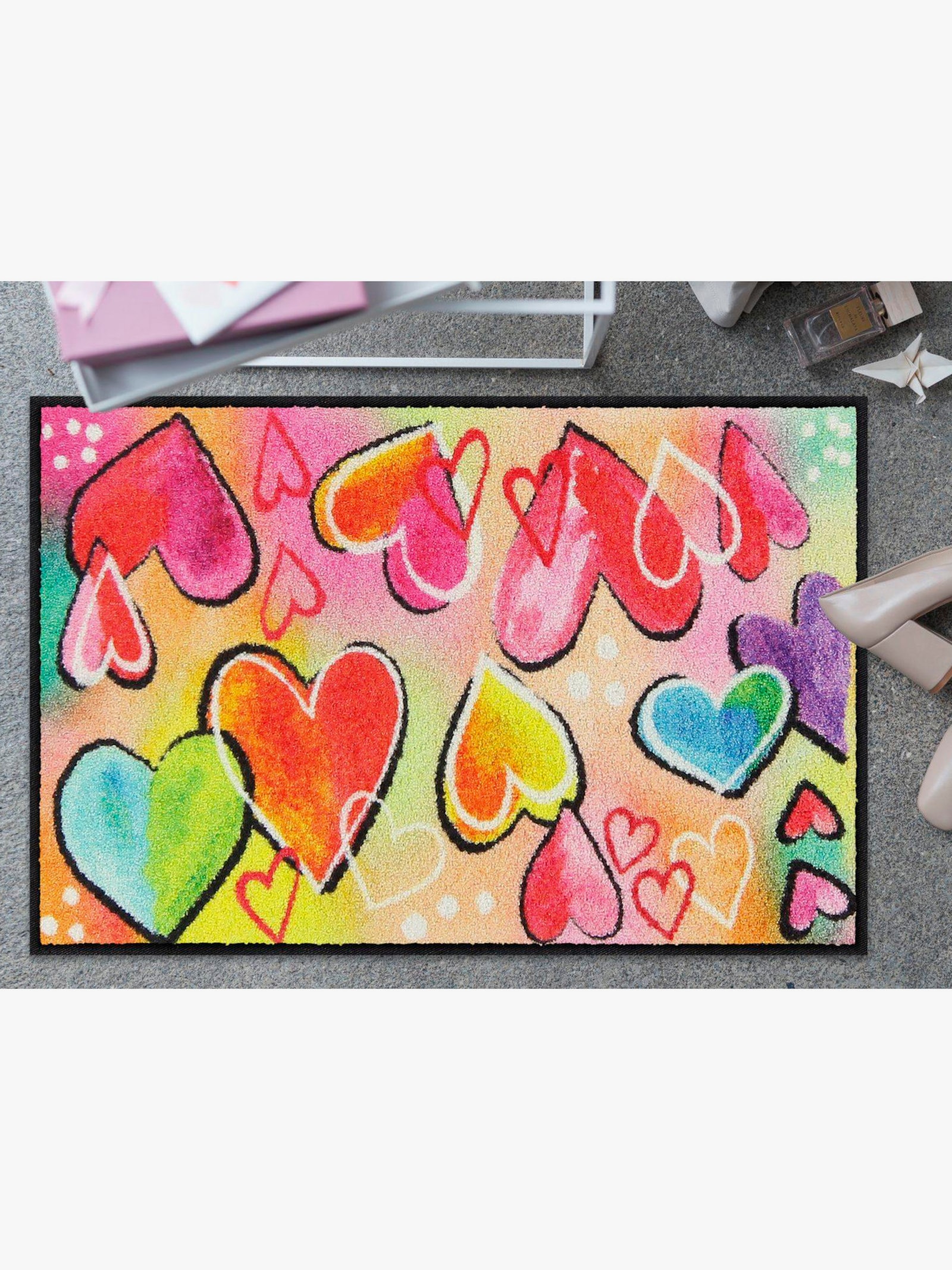 Salonloewe Fußmatte - rot-bunt