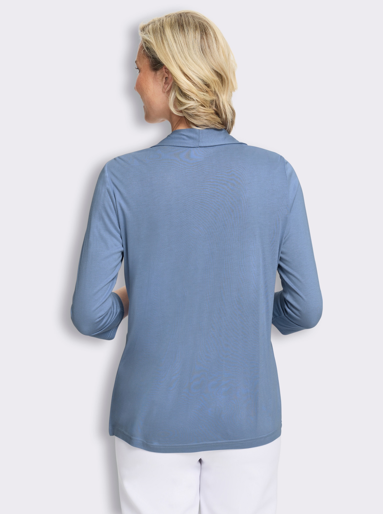 2-in-1-Shirt aus reiner Viskose - bleu