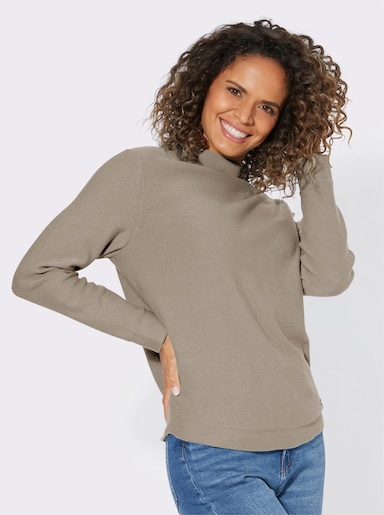 Langarm-Pullover - sesam