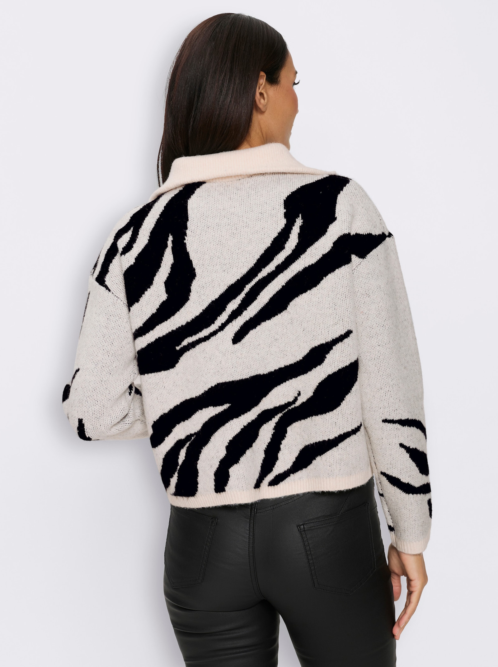 heine Troyer im Zebra-Dessin - champagner-schwarz-gemustert