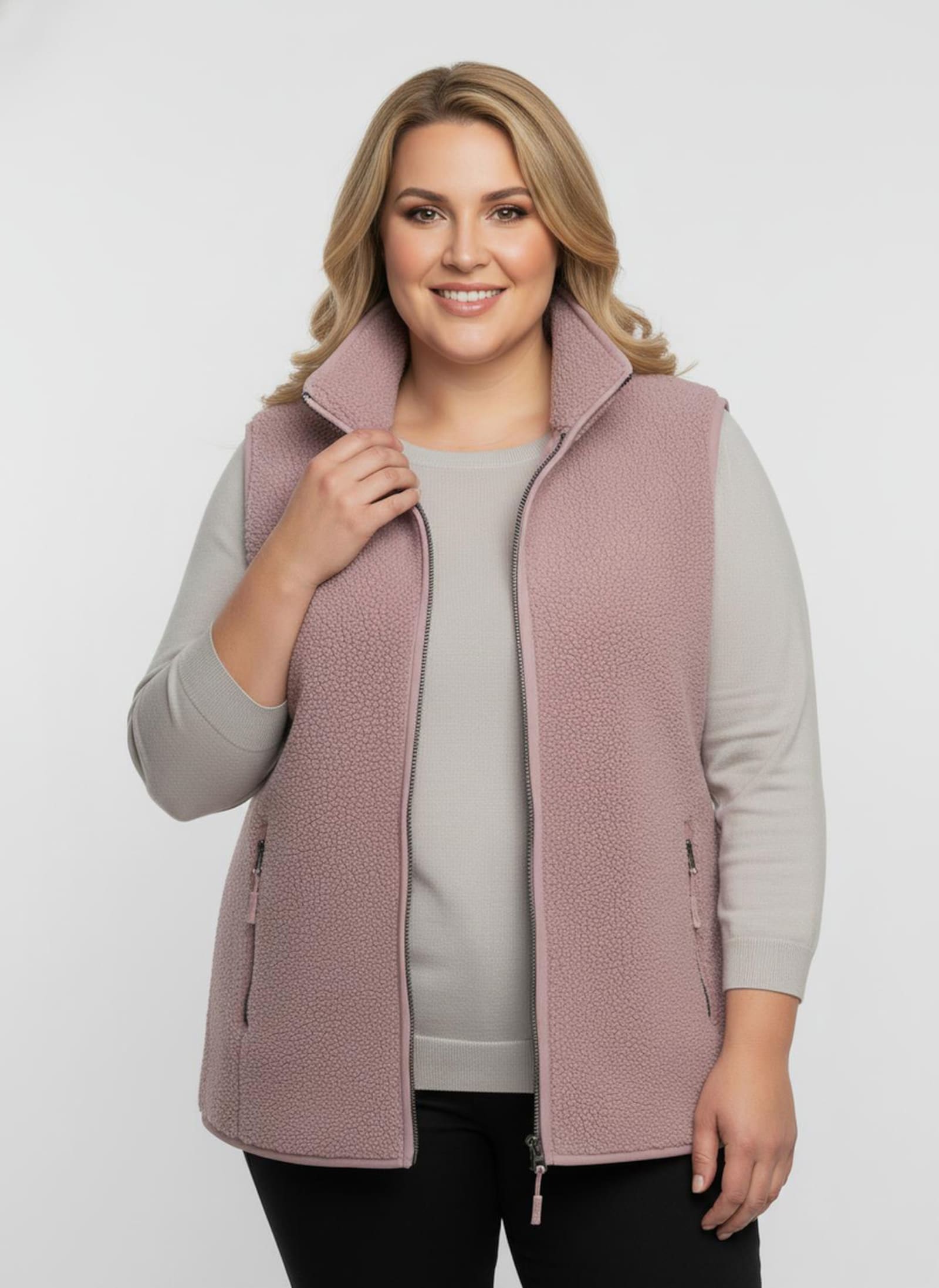 Fleeceweste mit Antipilling-Ausrüstung - mauve