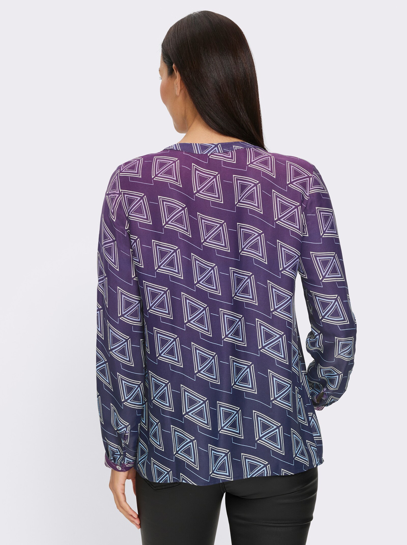 heine Druckbluse mit Farbverlauf - marine-traube-bedruckt