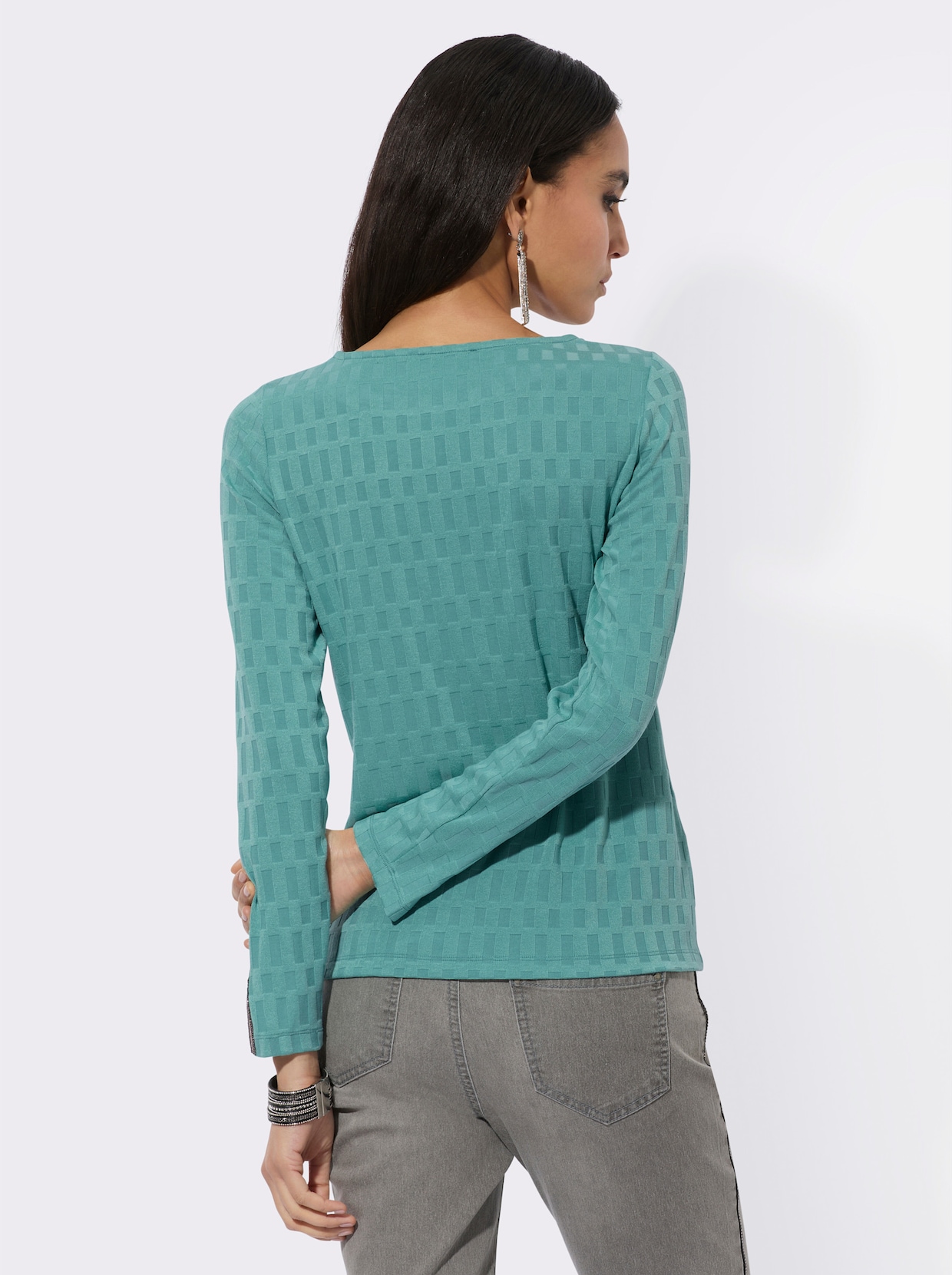 Shirt met lange mouwen - salie
