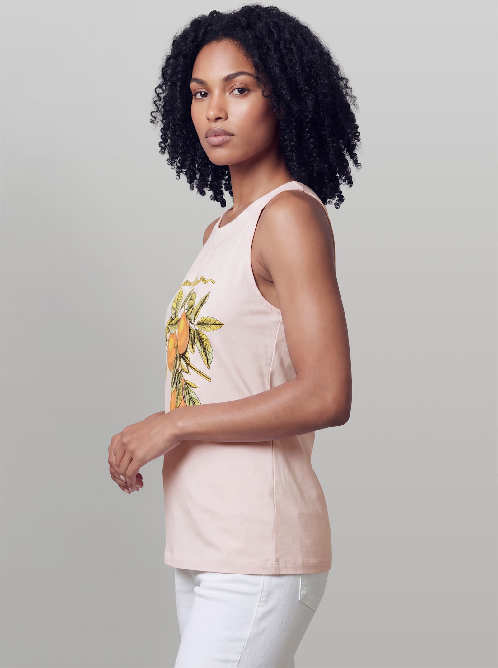 heine Shirttop mit Zitronen-Motiv - hellrosé-bedruckt