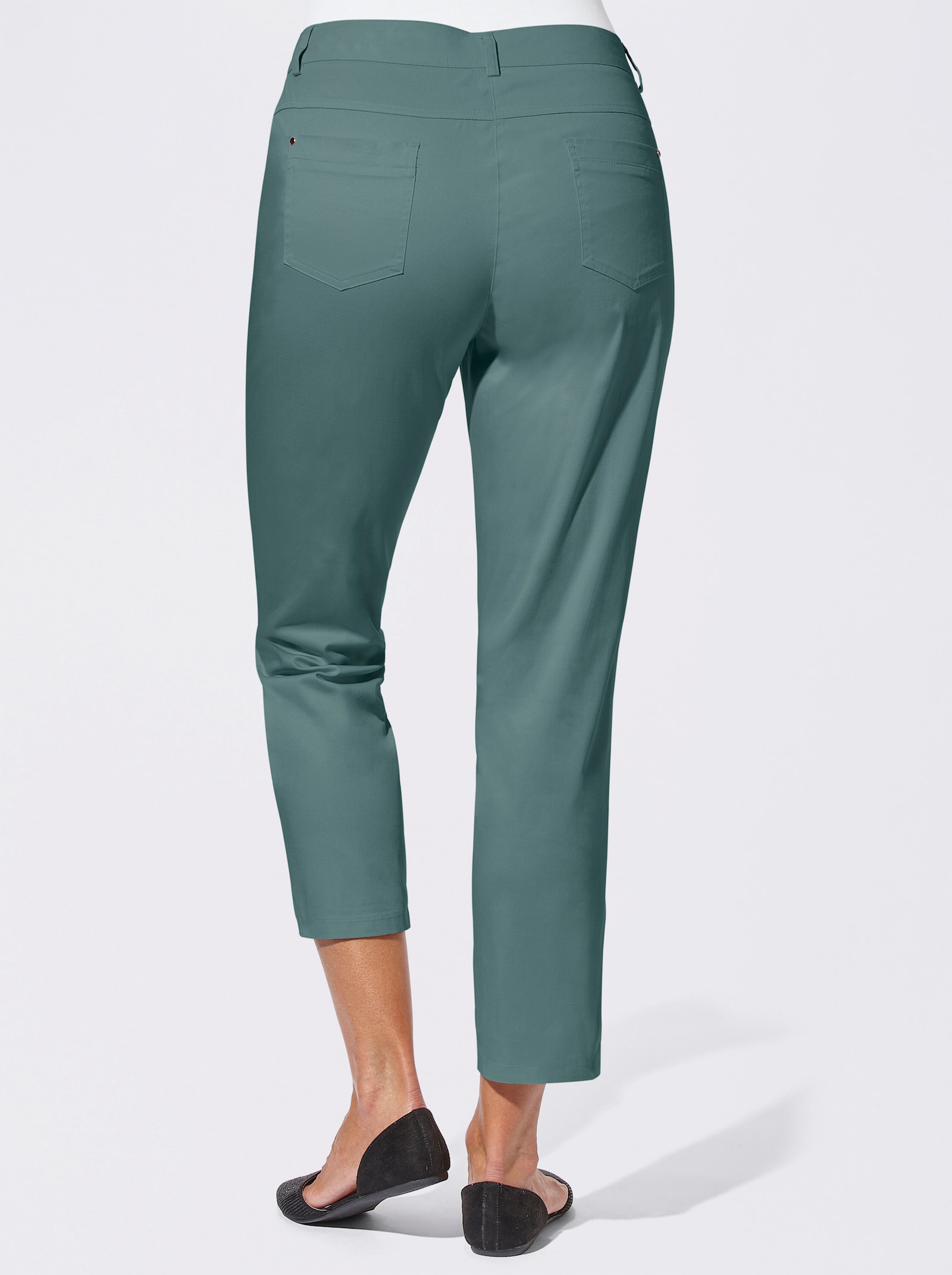 7/8-Jeans mit optisch streckenden Nähten - jadegrün