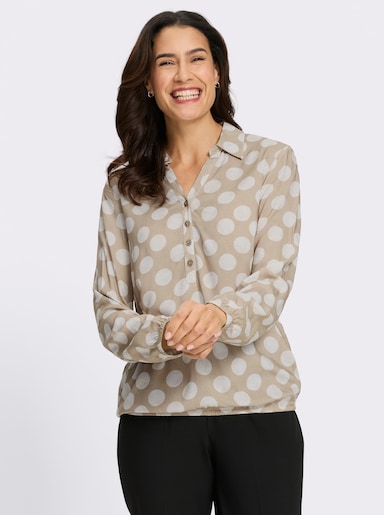 Druckbluse - beige-bedruckt