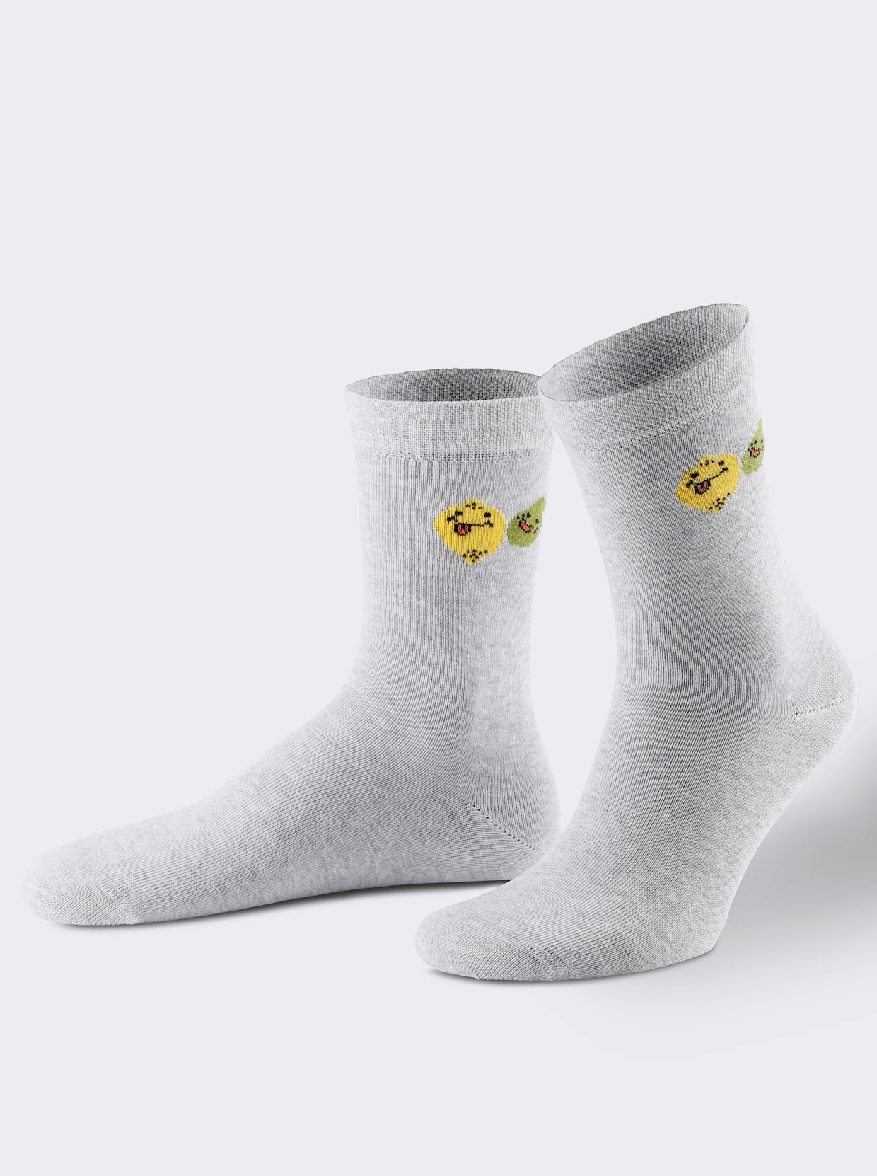 wäschepur Damen-Socken - hellgrau-meliert-weiß