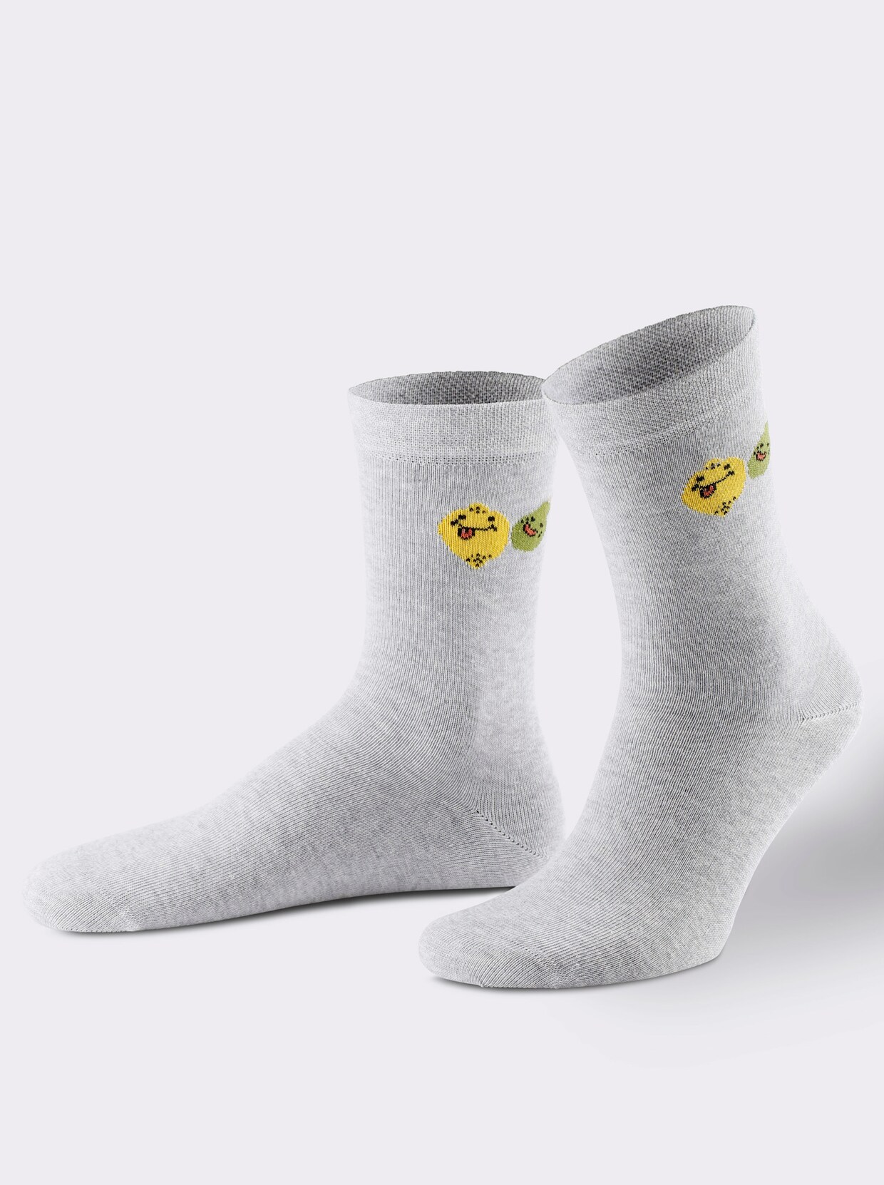 wäschepur Damen-Socken - hellgrau-meliert-weiss