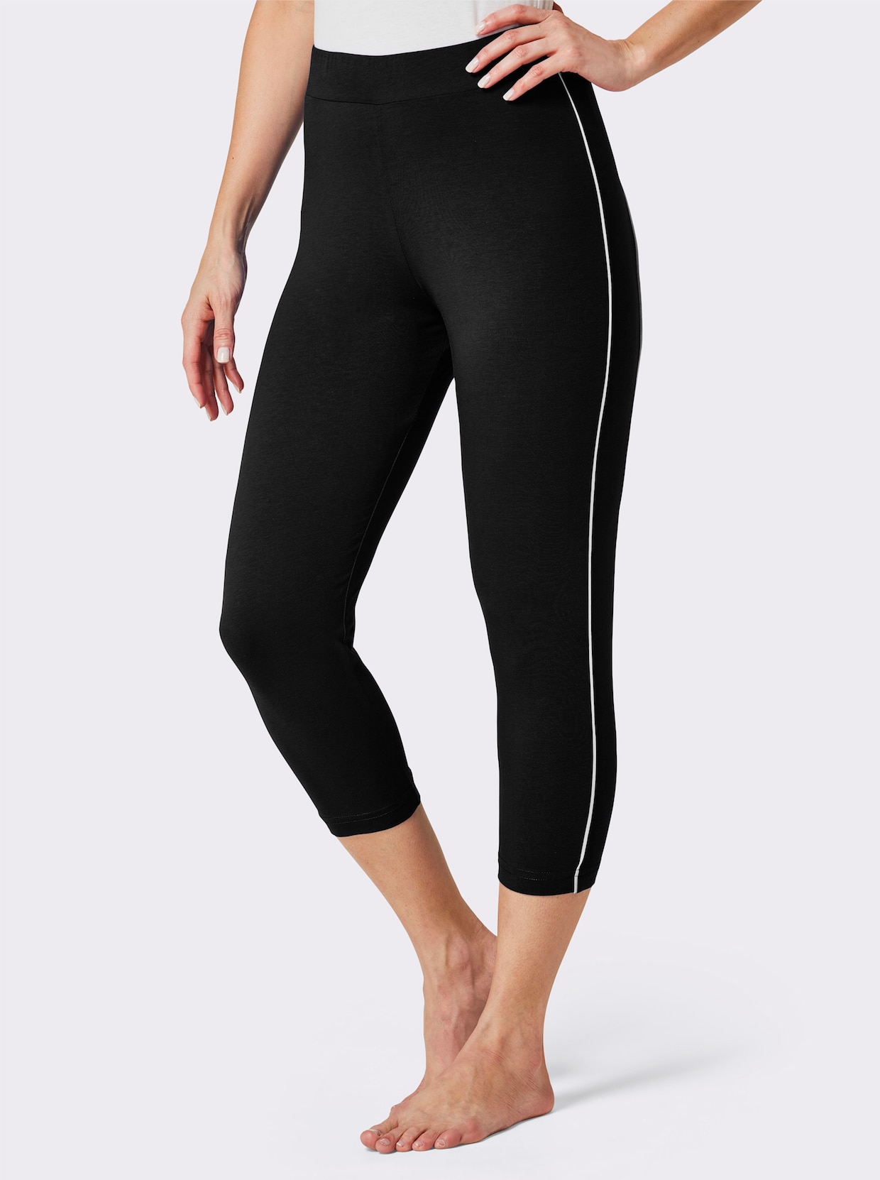 Plantier Leggings 3/4-lang - schwarz + anthrazit-meliert