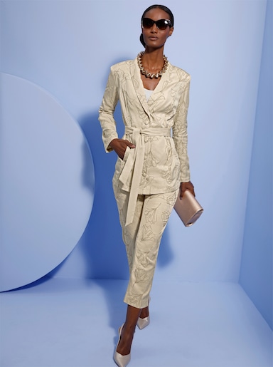 Blusenjacke mit knöpfbarem Gehschlitz hinten - sand