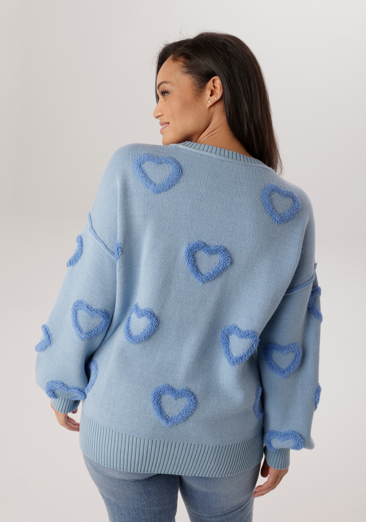 Aniston PLUS Strickpullover - hellblau-blau