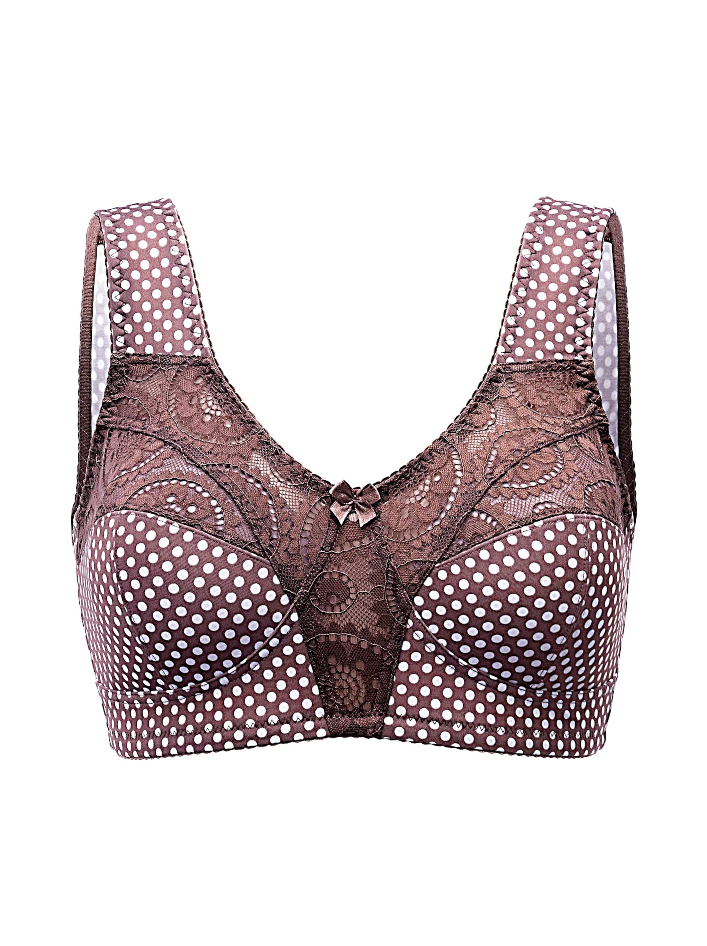 wäschepur Entlastungs-BH ohne Bügel - petrol + taupe-getupft