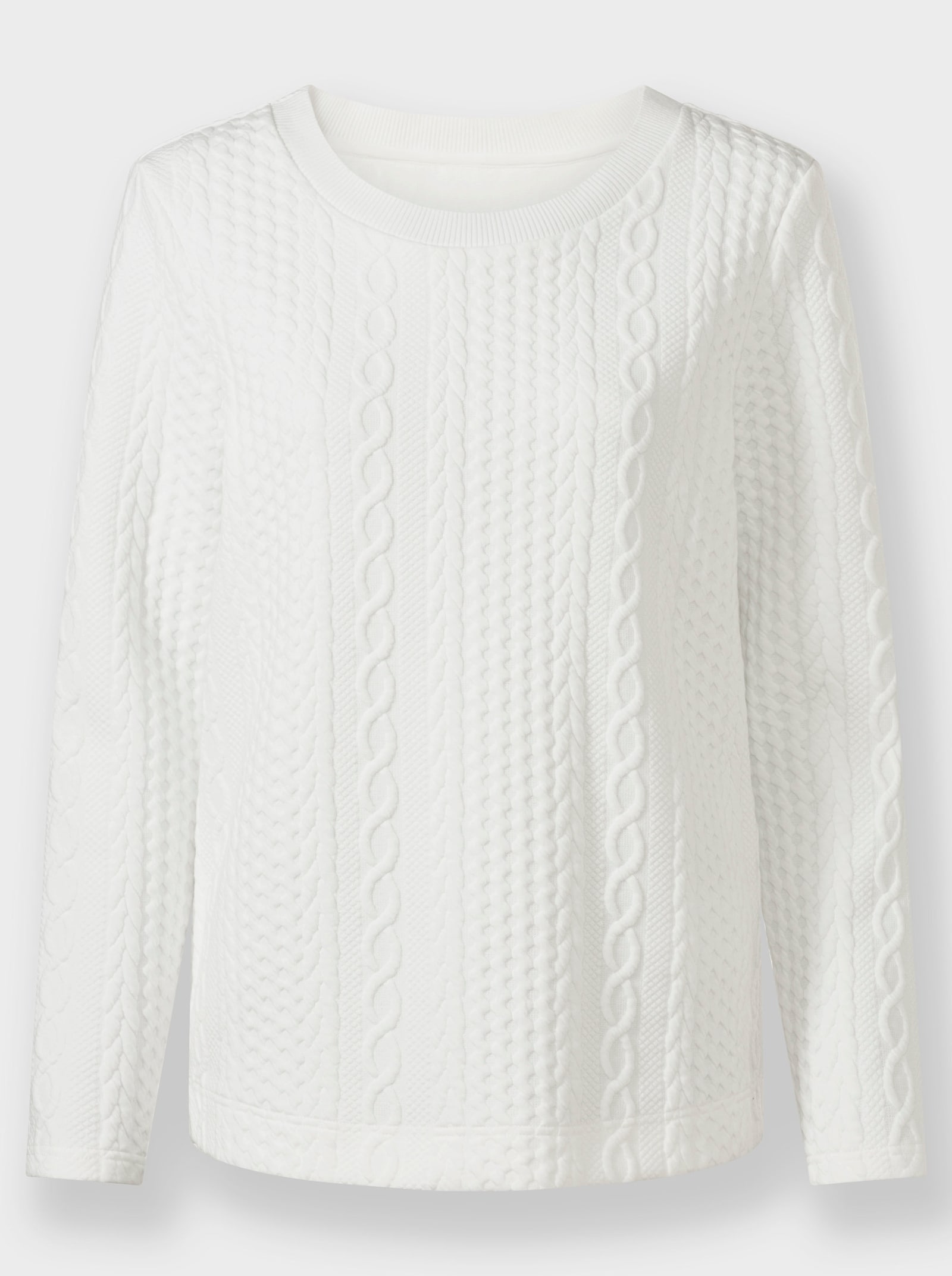 Sweatshirt mit Jacquard-Muster - ecru