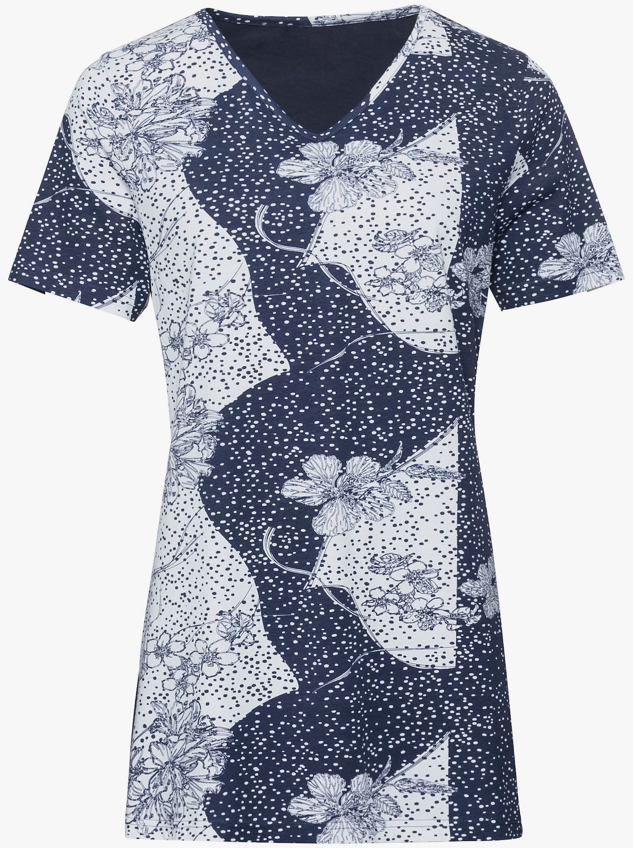 Shirt met print - marine/wit