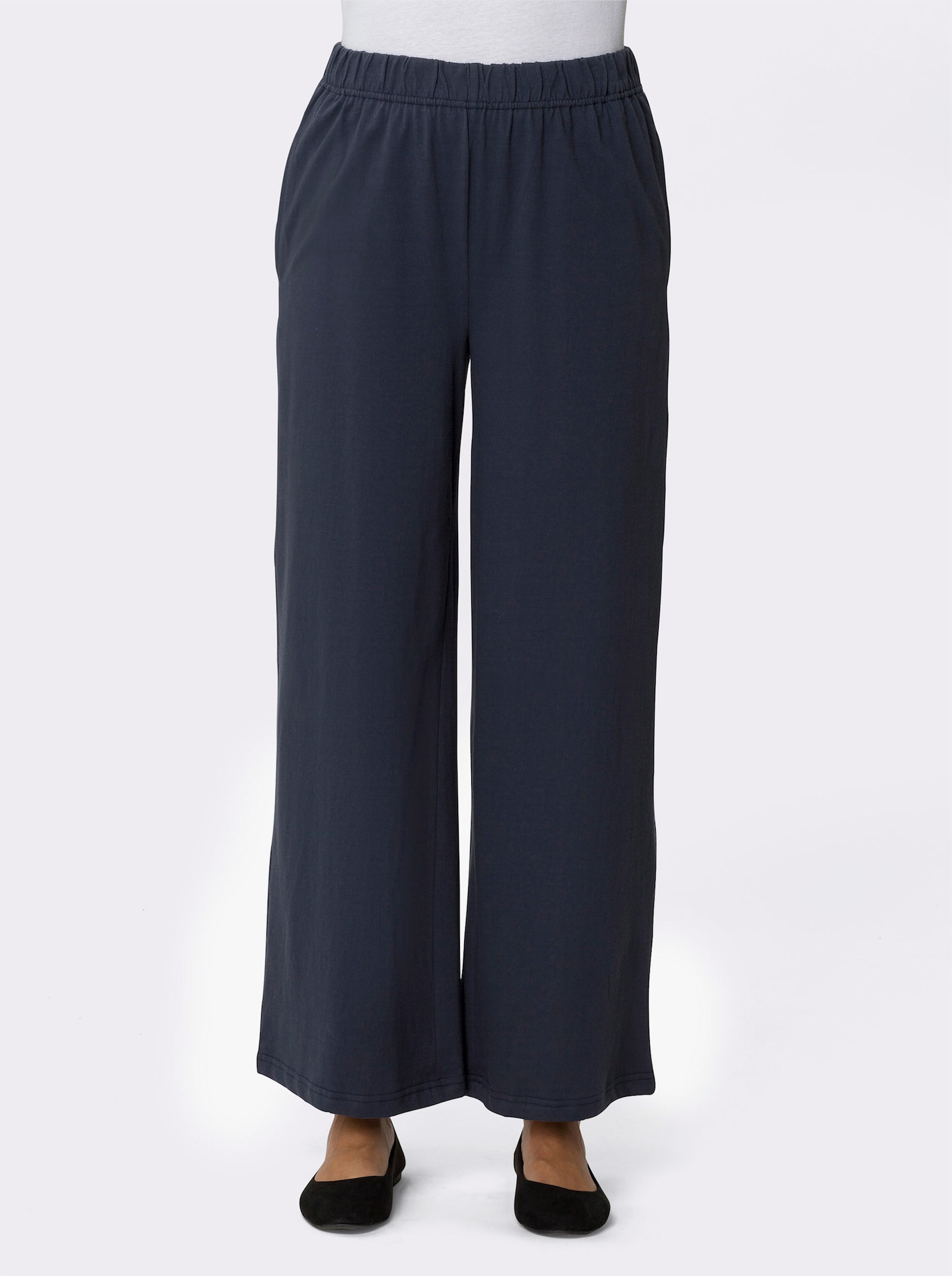 Freizeithose in weiter Form - marine + bordeaux