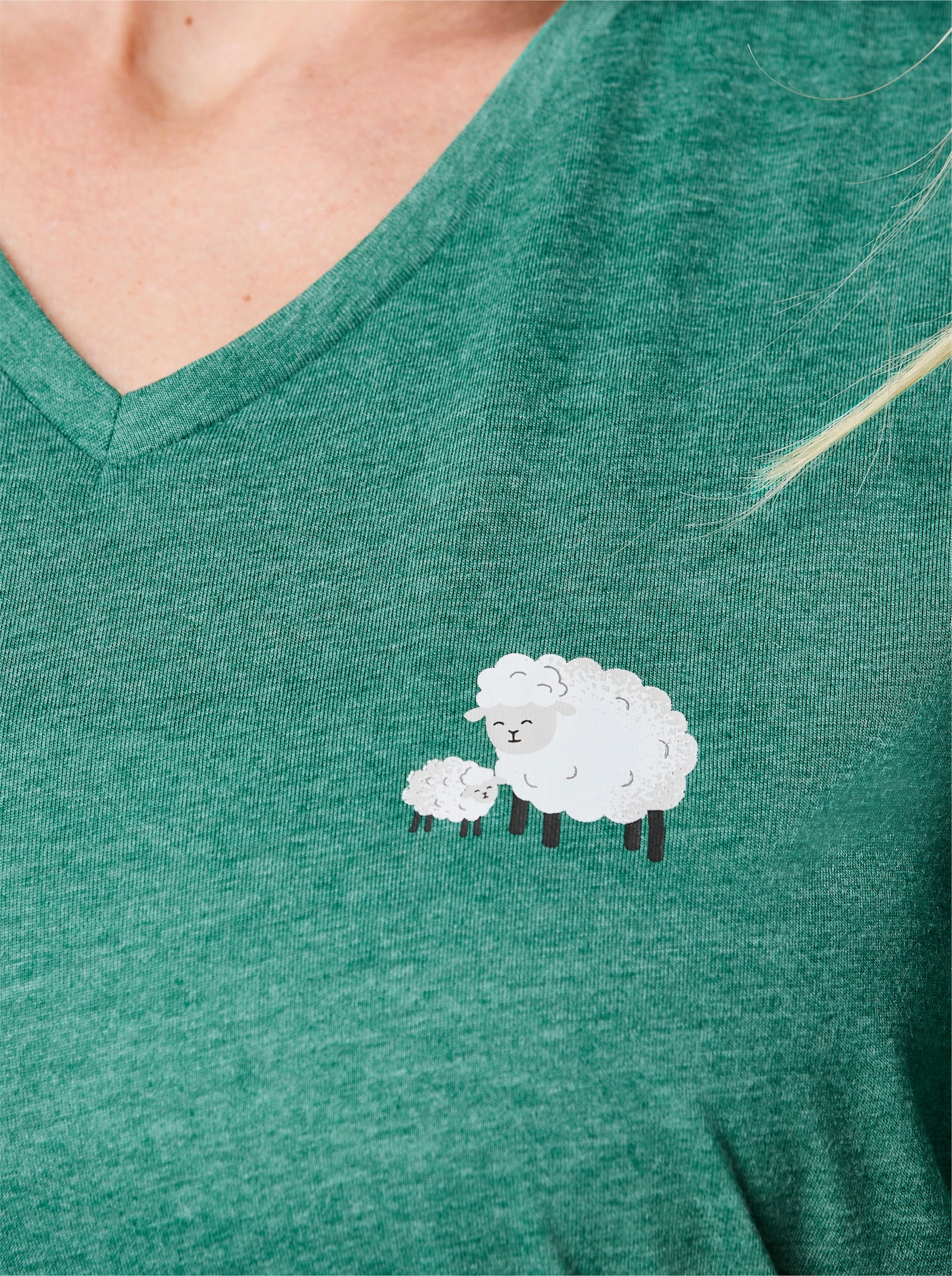 wäschepur Pyjama's - groen gemêleerd + steengrijs gemêleerd