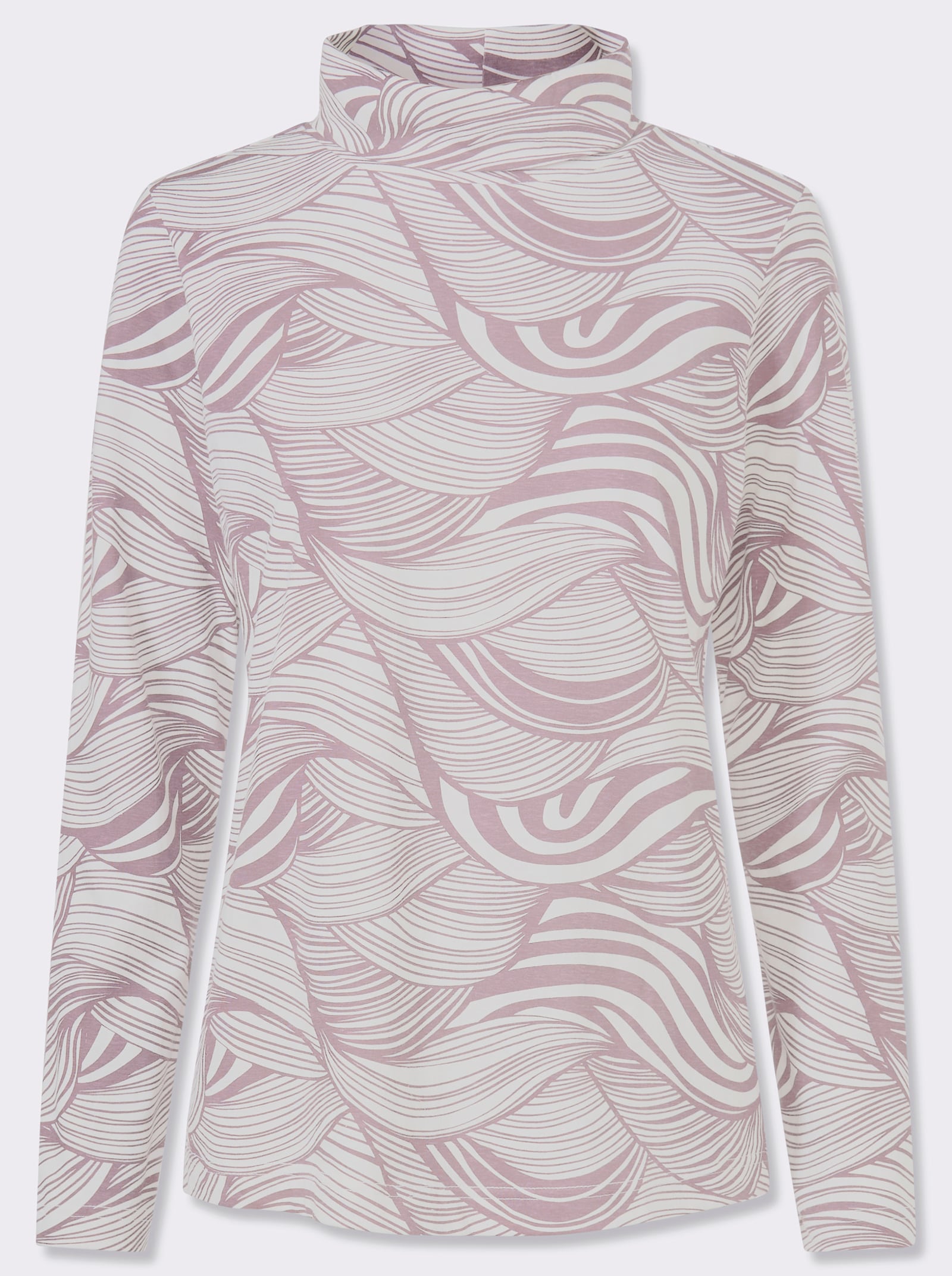 Colshirt van puur katoen - mauve/ecru bedrukt
