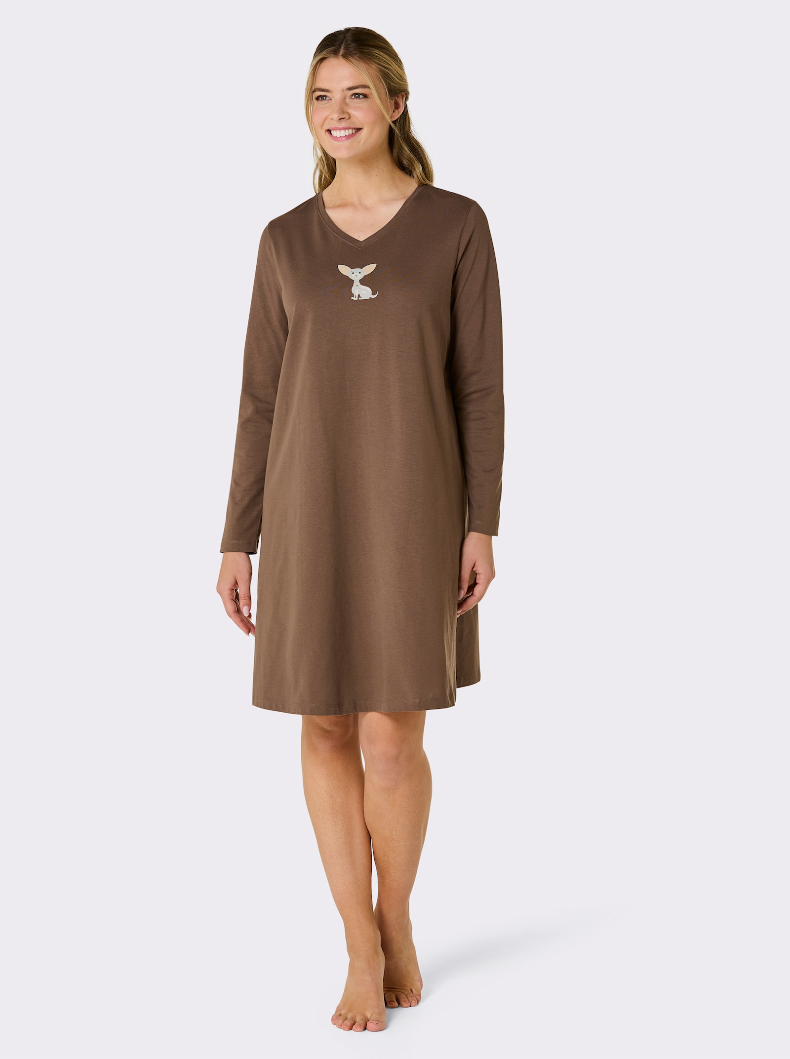 wäschepur Sleepshirts - champagner + braun