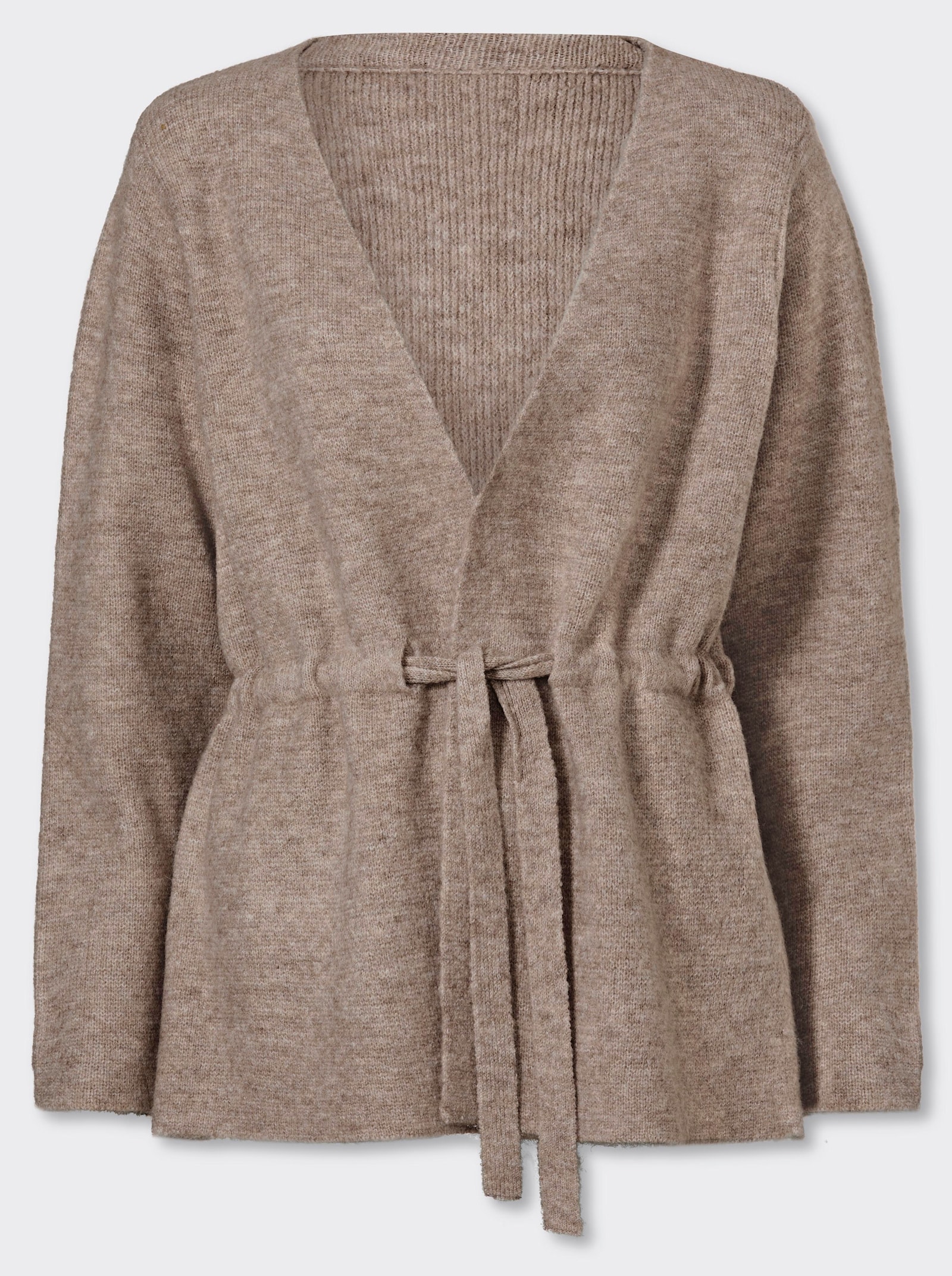 heine Vest met bindstrik - sesam gemêleerd