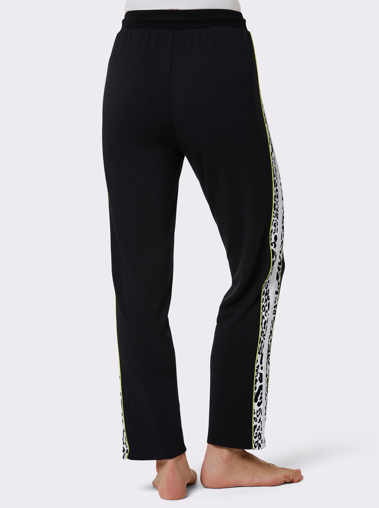 CREATION L PREMIUM Dehnbund-Hose mit Galonstreifen - schwarz-weiß