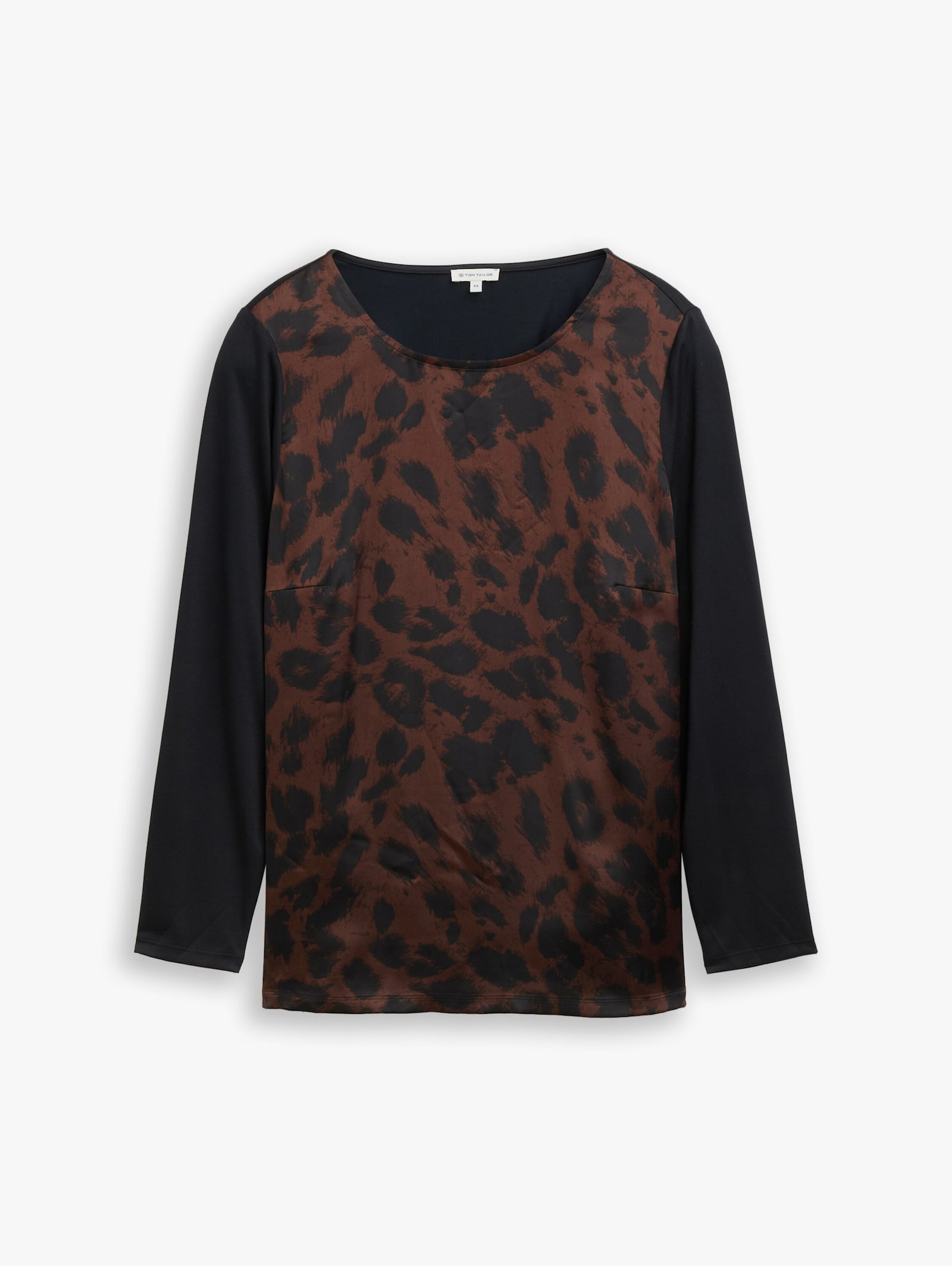 Langarmshirt - brown black big leo print