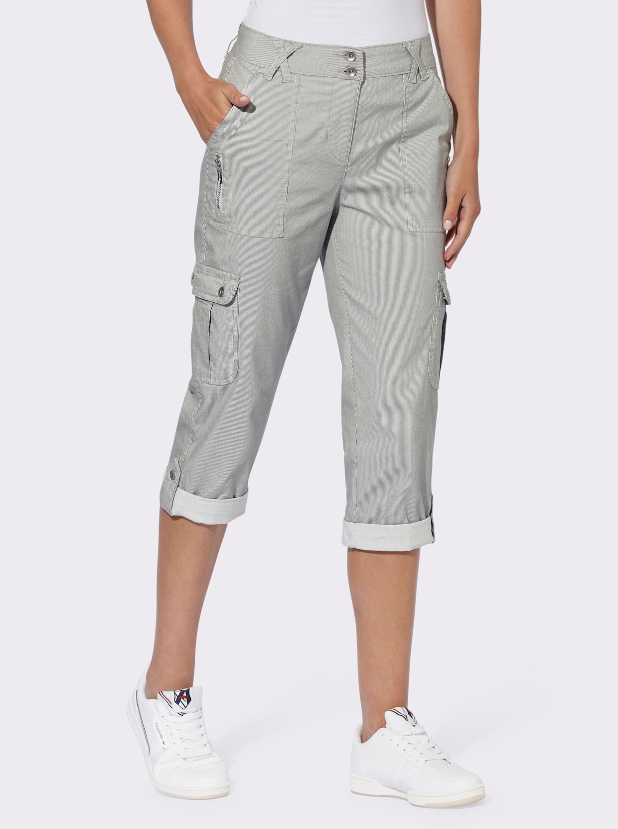 heine Druckhose - marine-ecru-gestreift