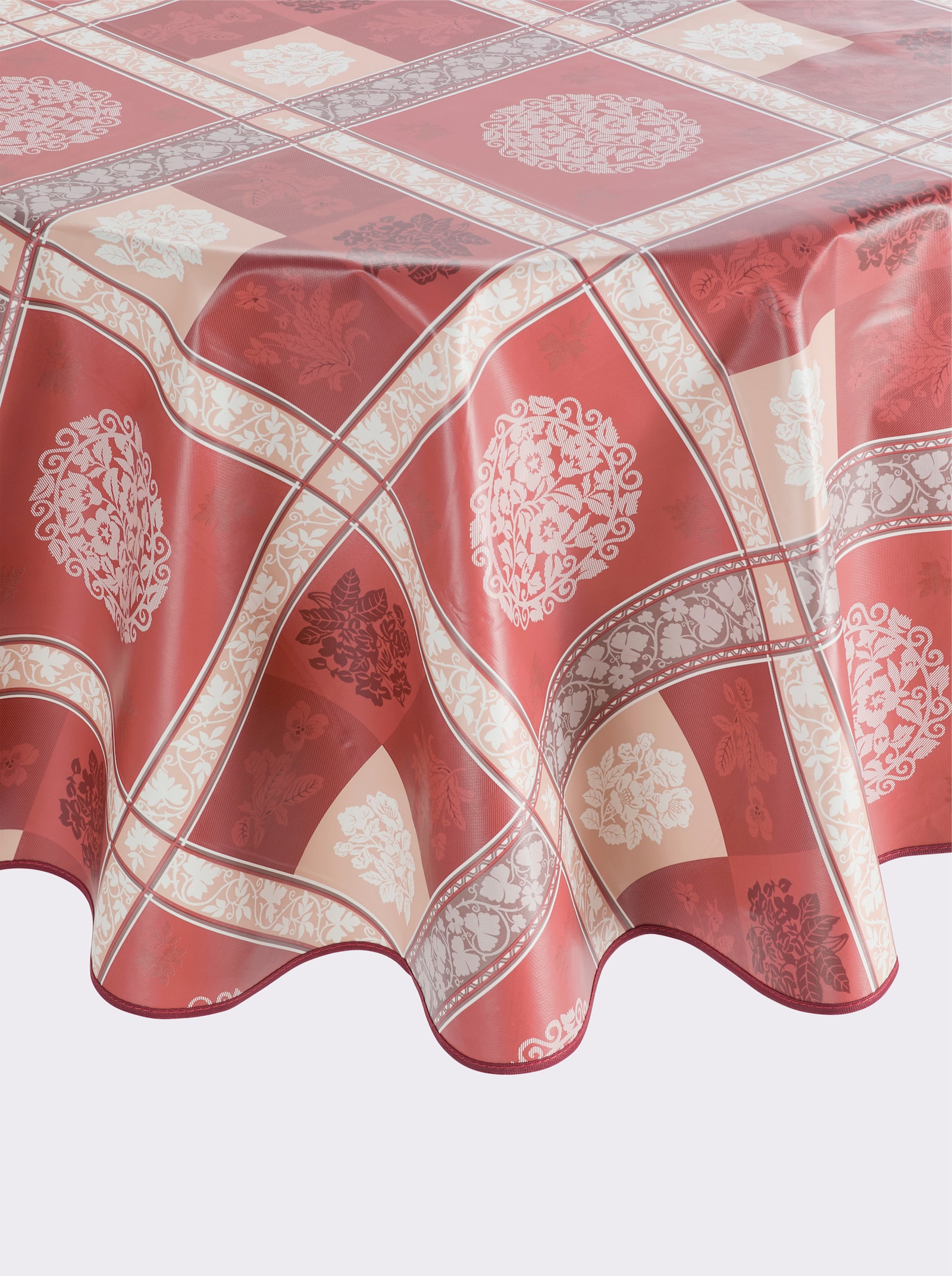 Tischdecke - rot-dunkelrot-bedruckt