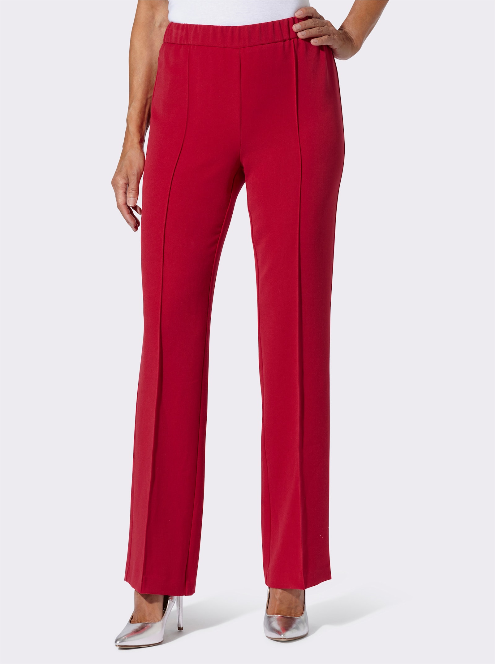 Anzughose mit Dehnbund - rot