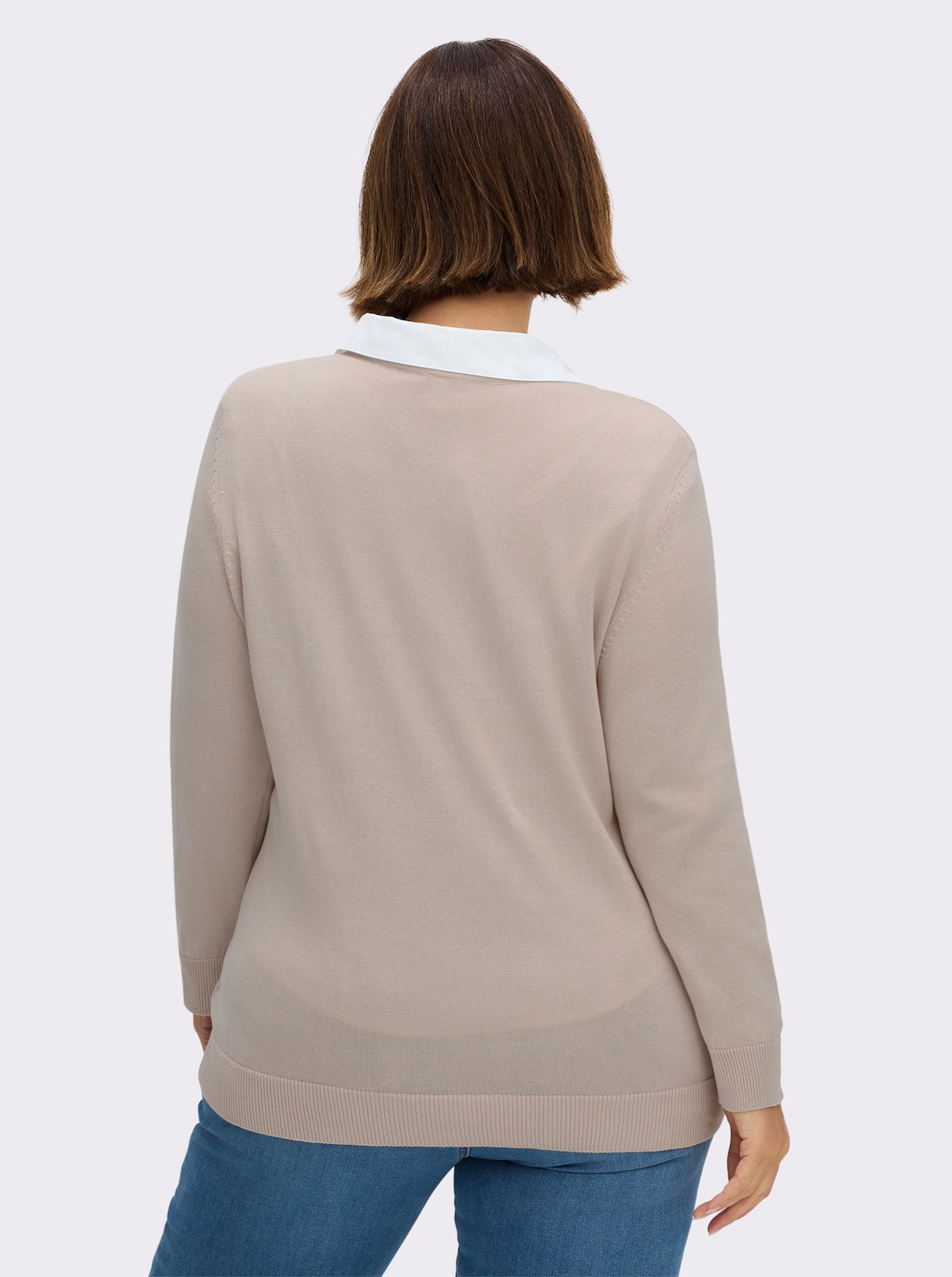 Strickjacke aus reiner Baumwolle - beige