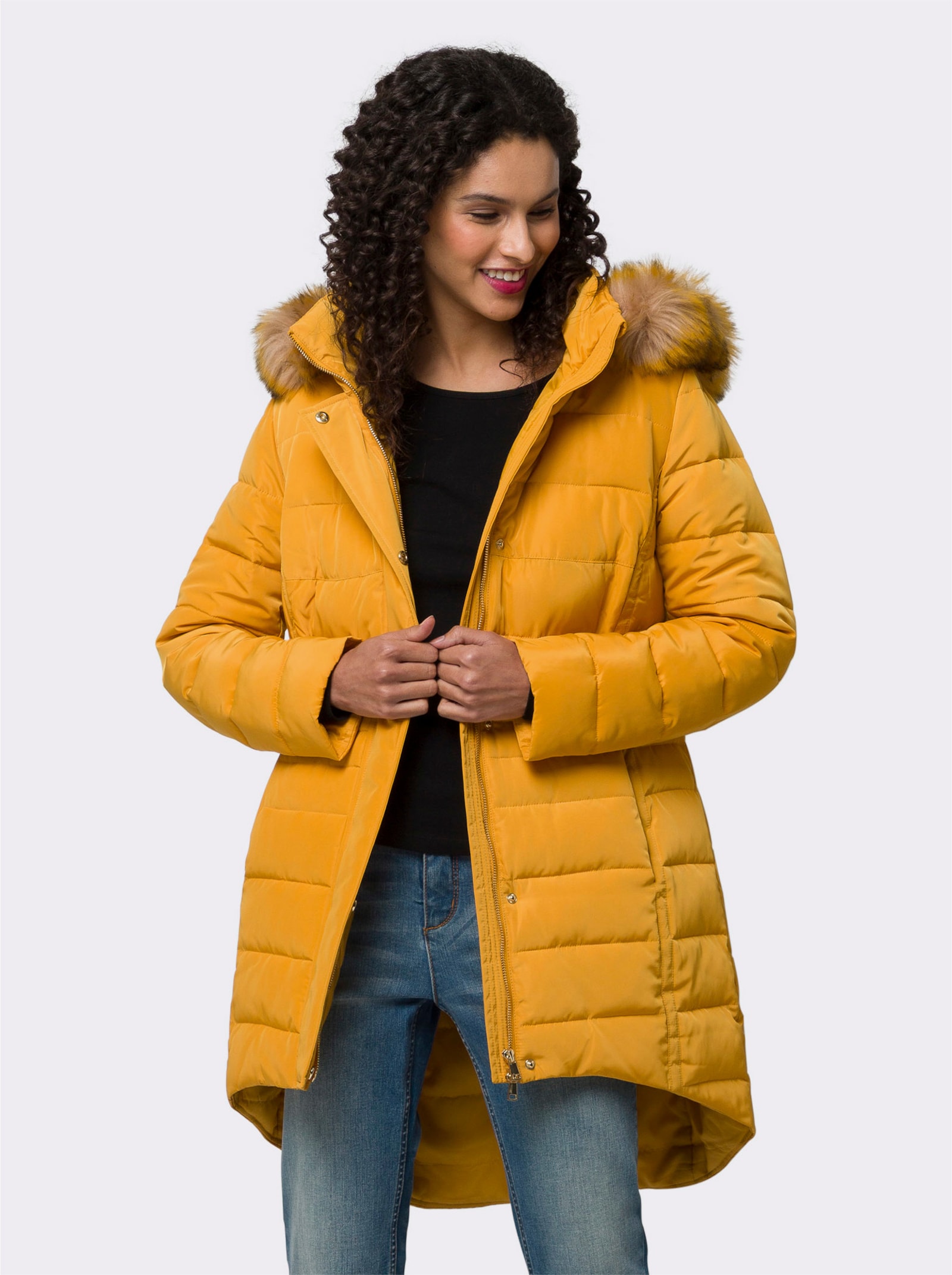 heine Manteau court à capuche - ocre