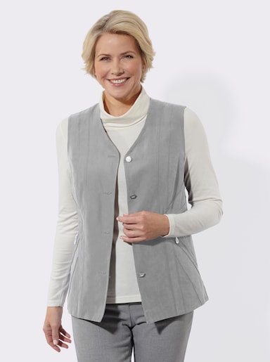 Weste in Micro-Moss-Qualität - steingrau