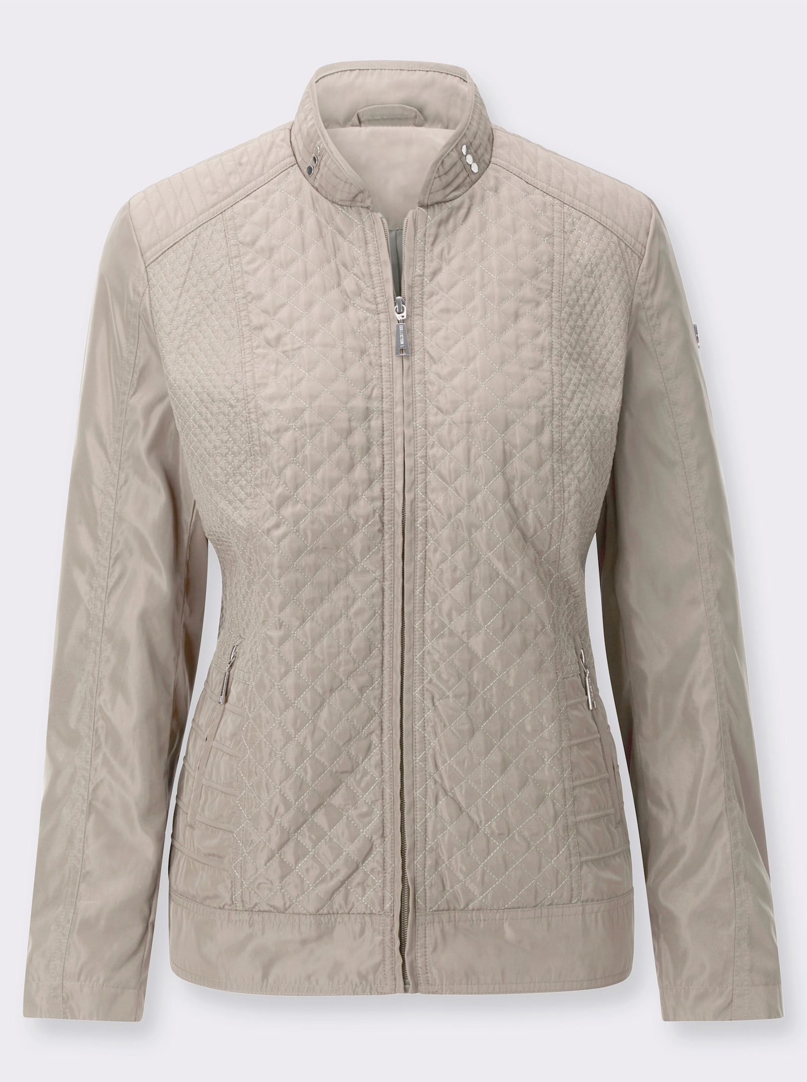Veste matelassée avec poches à glissière invisibles - beige