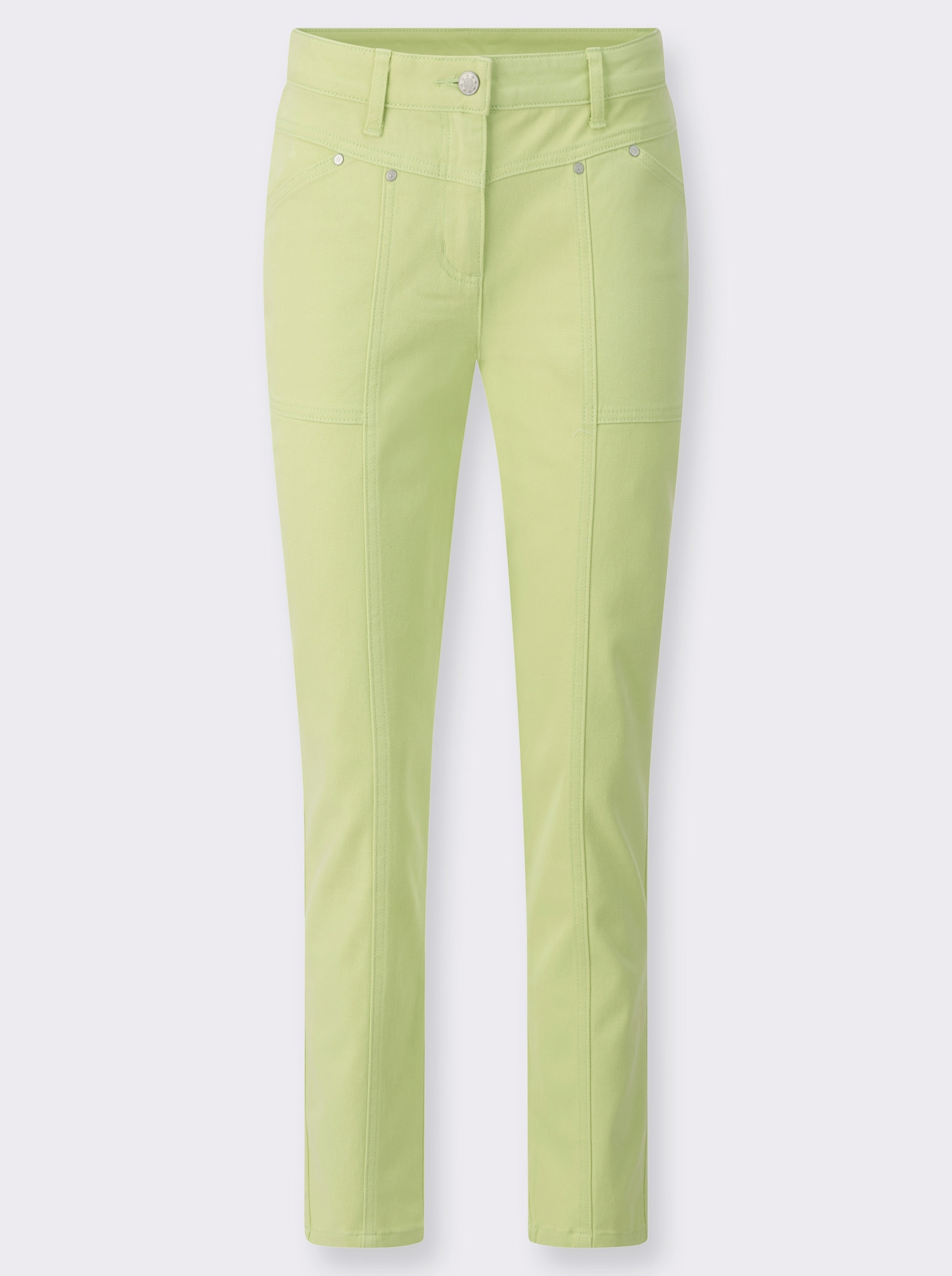 Jeans mit v-förmigem Sattel - pistazie