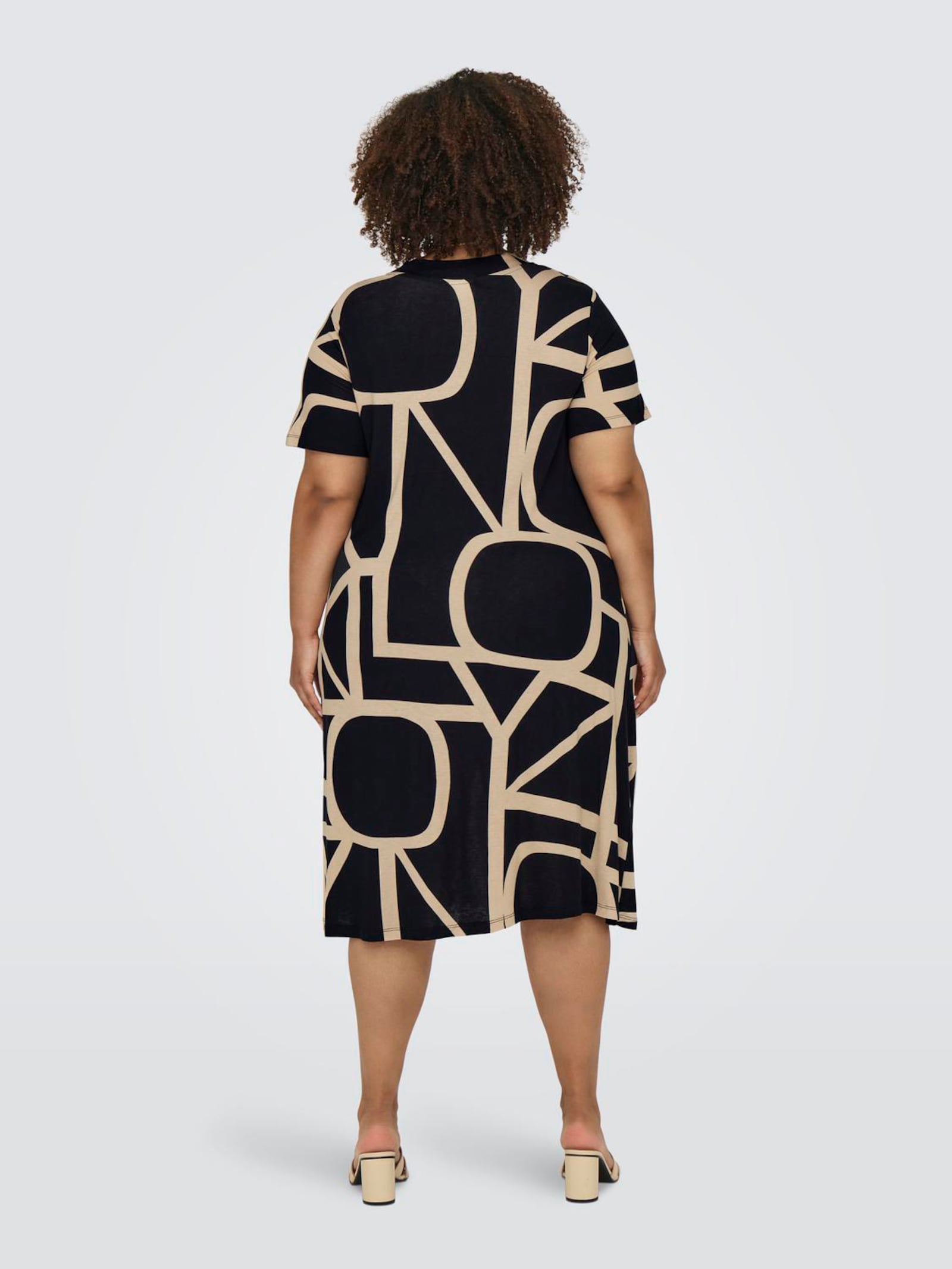 ONLY CARMAKOMA Shirtkleid - black aop:maritime great logo