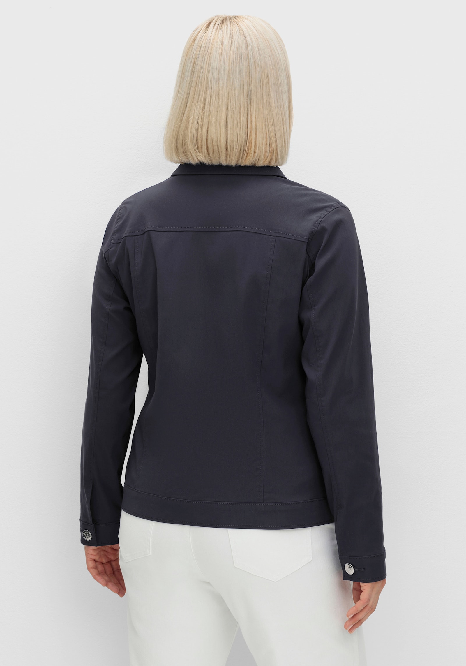 sheego Kurzjacke in taillierter Form, aus Bengalin - tiefblau