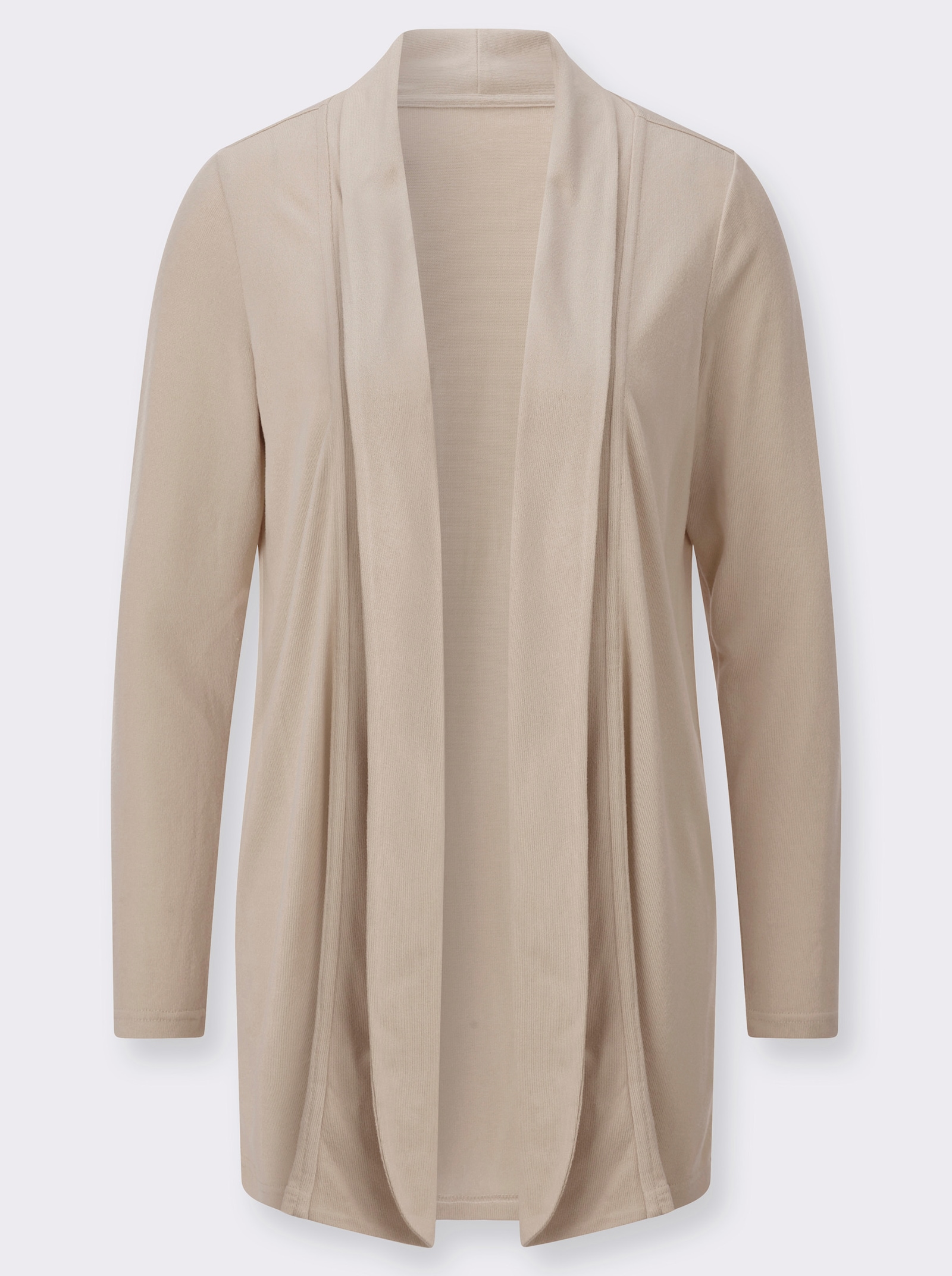 Shirtjacke in Feinstrick-Optik - sand