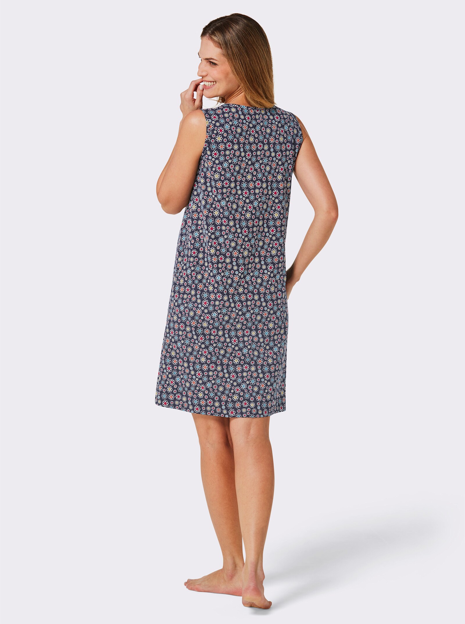 wäschepur Nachthemden - marine + marine-bedruckt