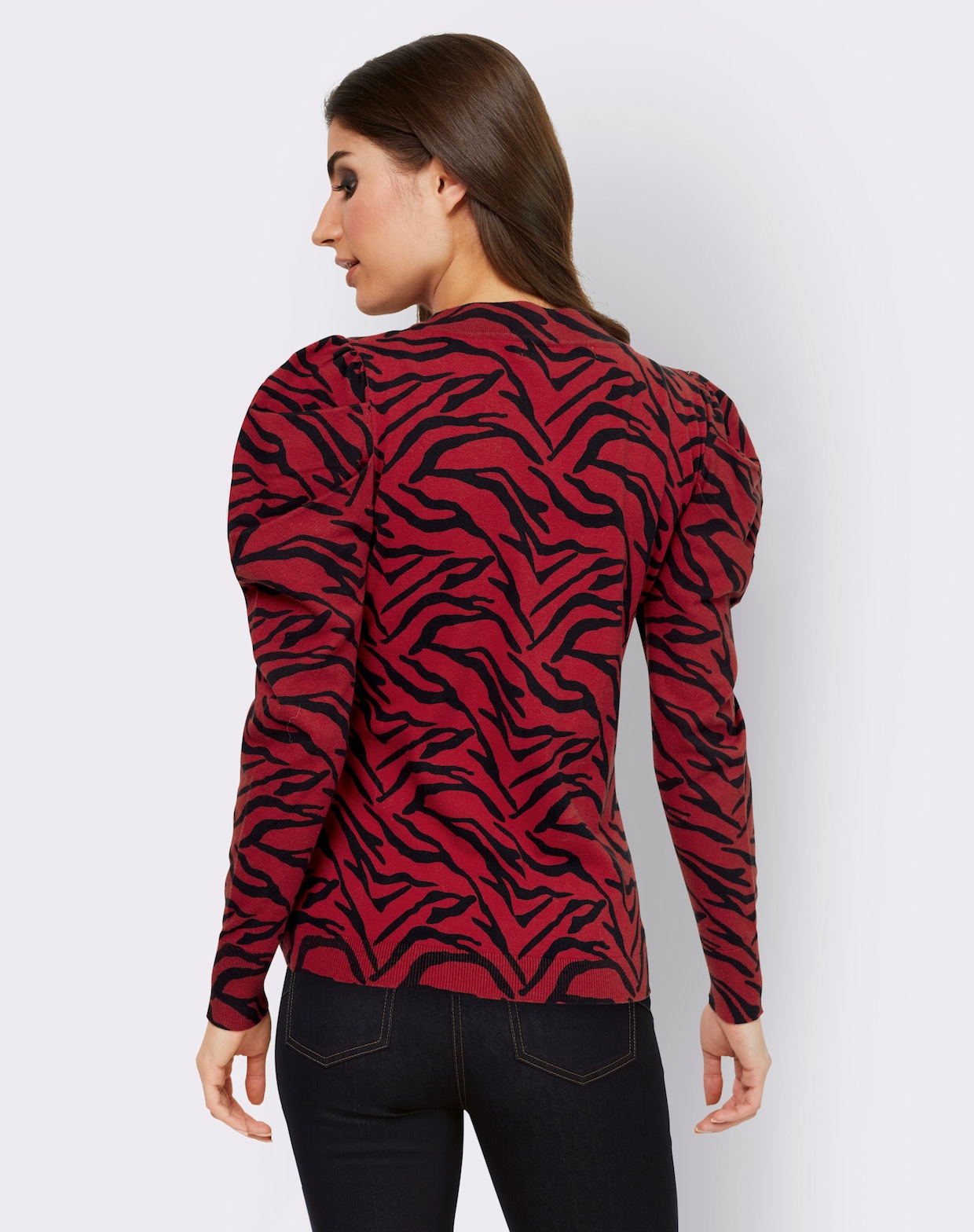heine Veste en tricot - rouge-marine imprimé