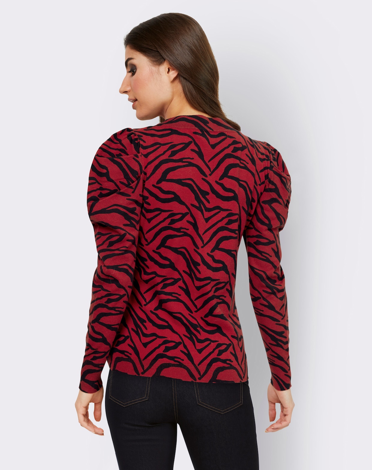 heine Vest - rood/marine geprint