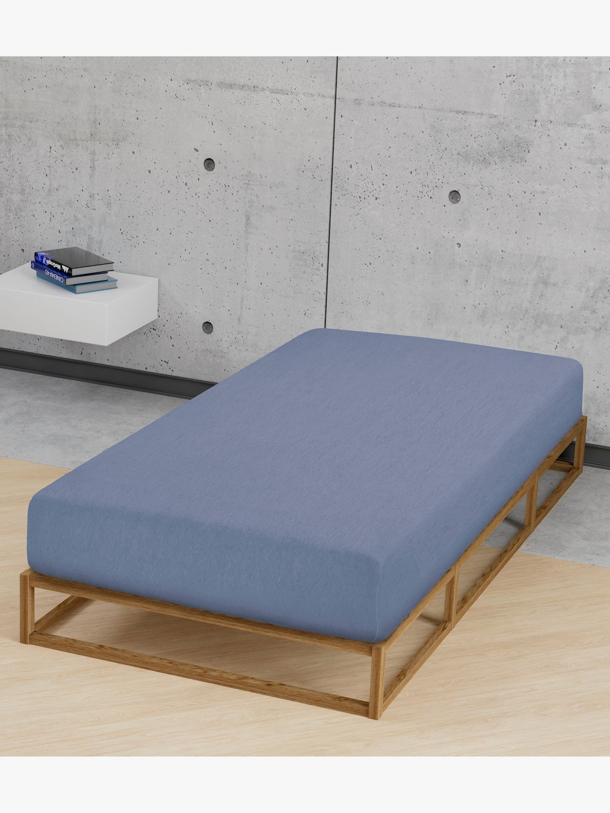 Biberna Spannbetttuch - blau-meliert