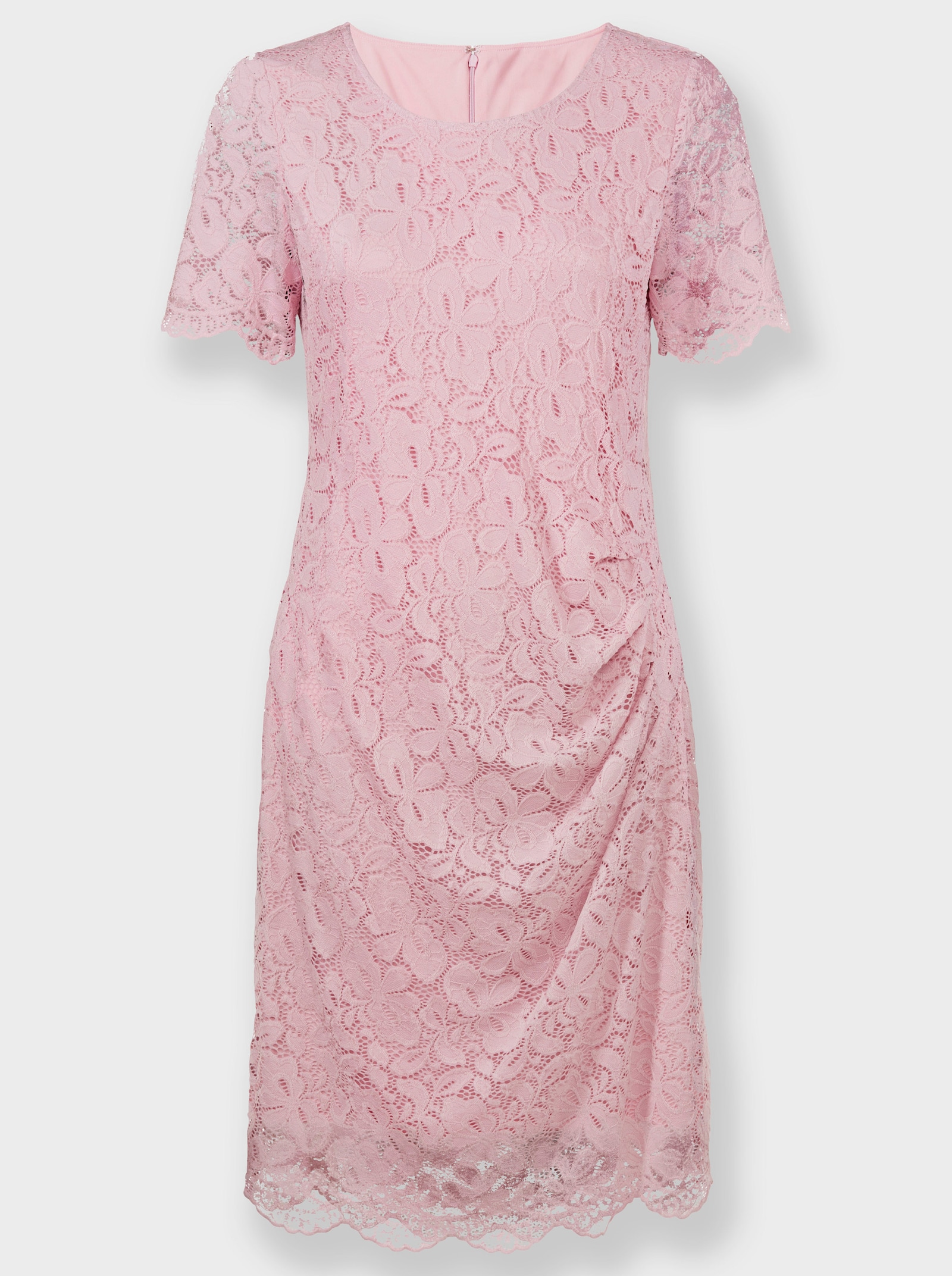 Spitzenkleid mit Falten - rosé