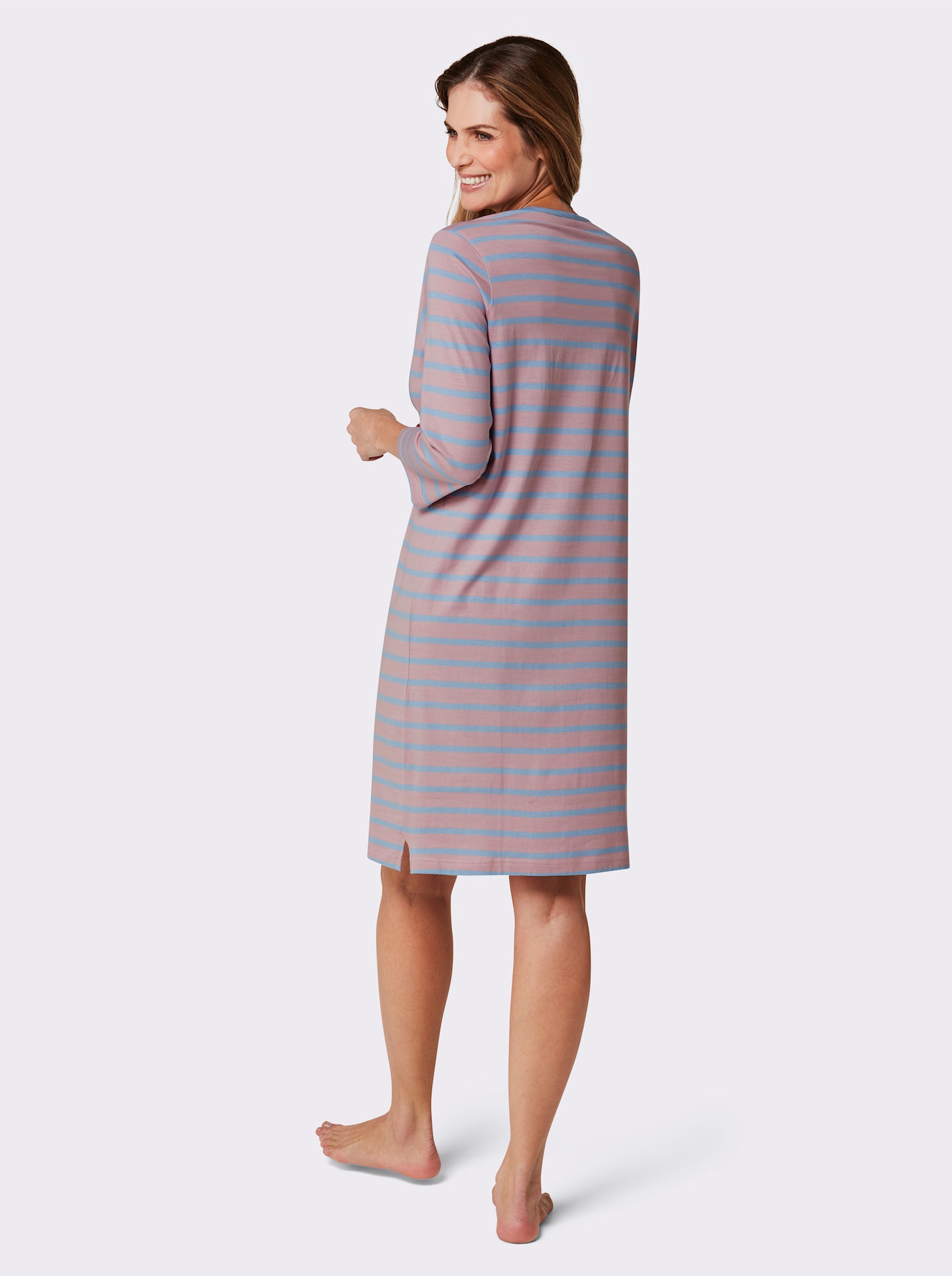 wäschepur Sleepshirts im Baumwoll-Mix - bleu + hortensia-bleu-geringelt
